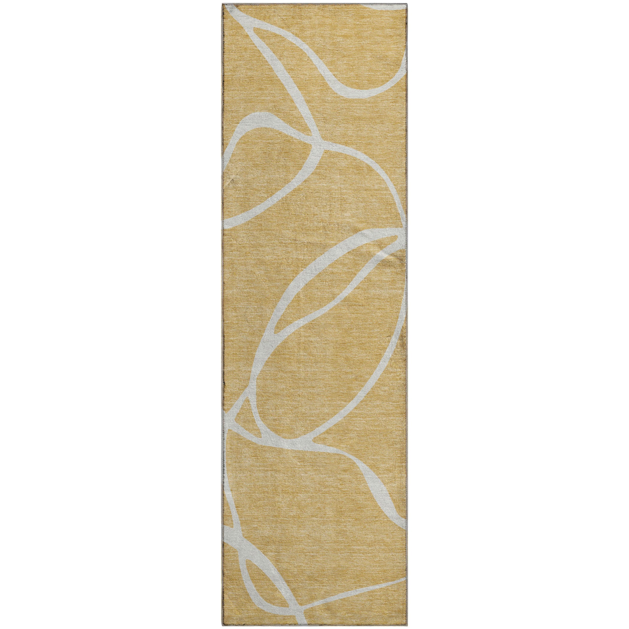 Dubrovnik Machine Washable Transitional Gold Rug 2'3" x 7'6" #shape_Runner