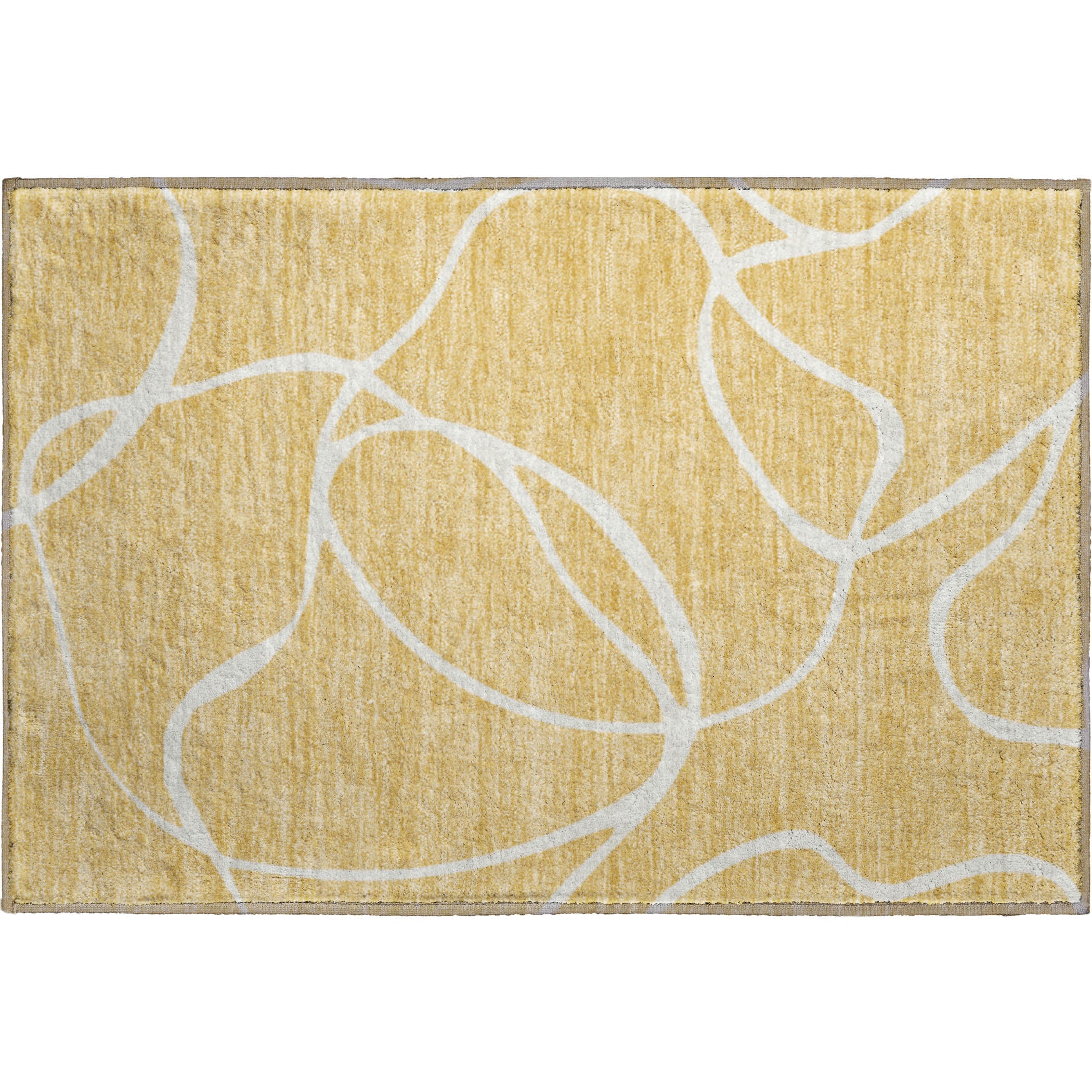 Dubrovnik Machine Washable Transitional Gold Rug 1'8" x 2'6" #shape_Rectangle