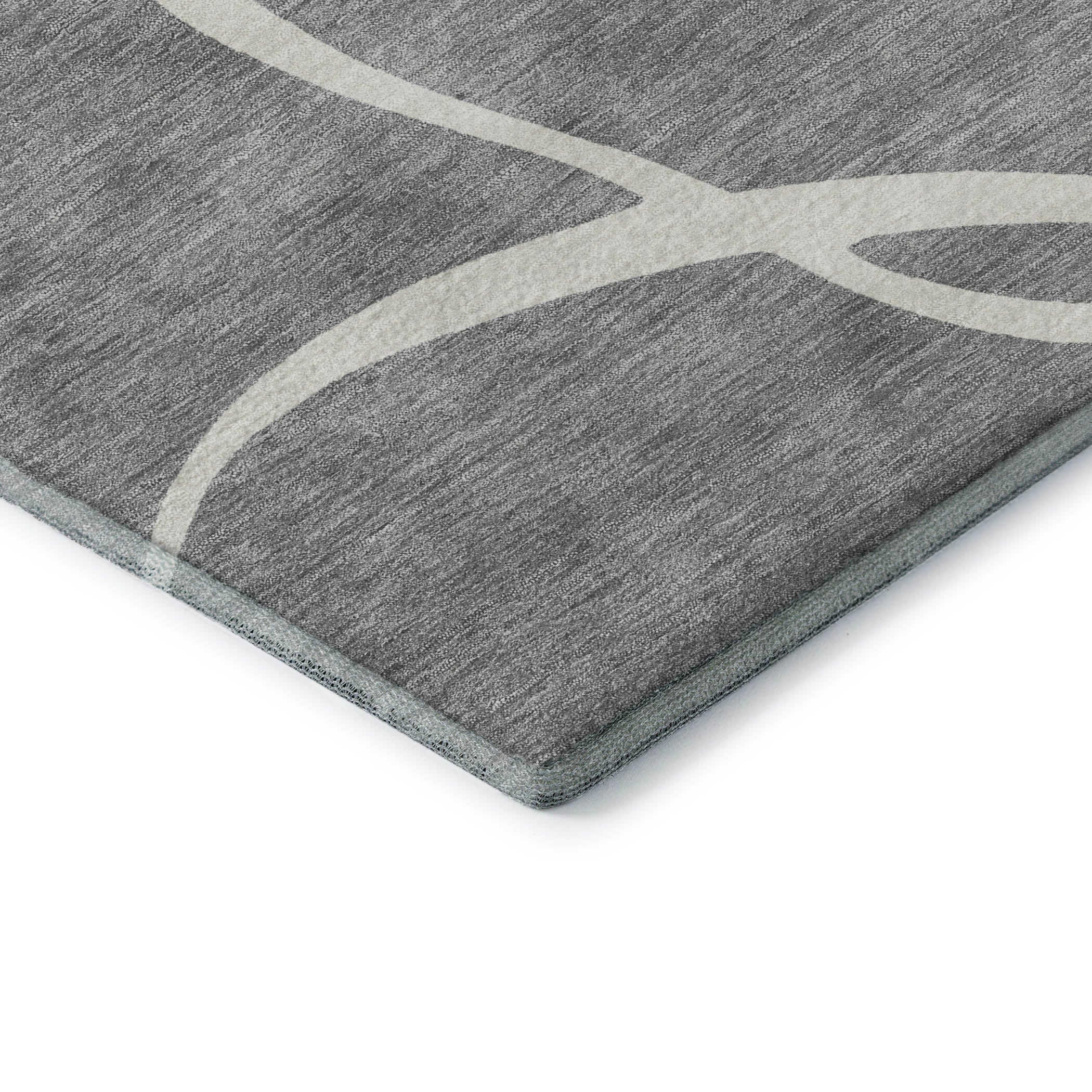 Dubrovnik Machine Washable Transitional Gray Rug 1'8" x 2'6" #shape_Rectangle