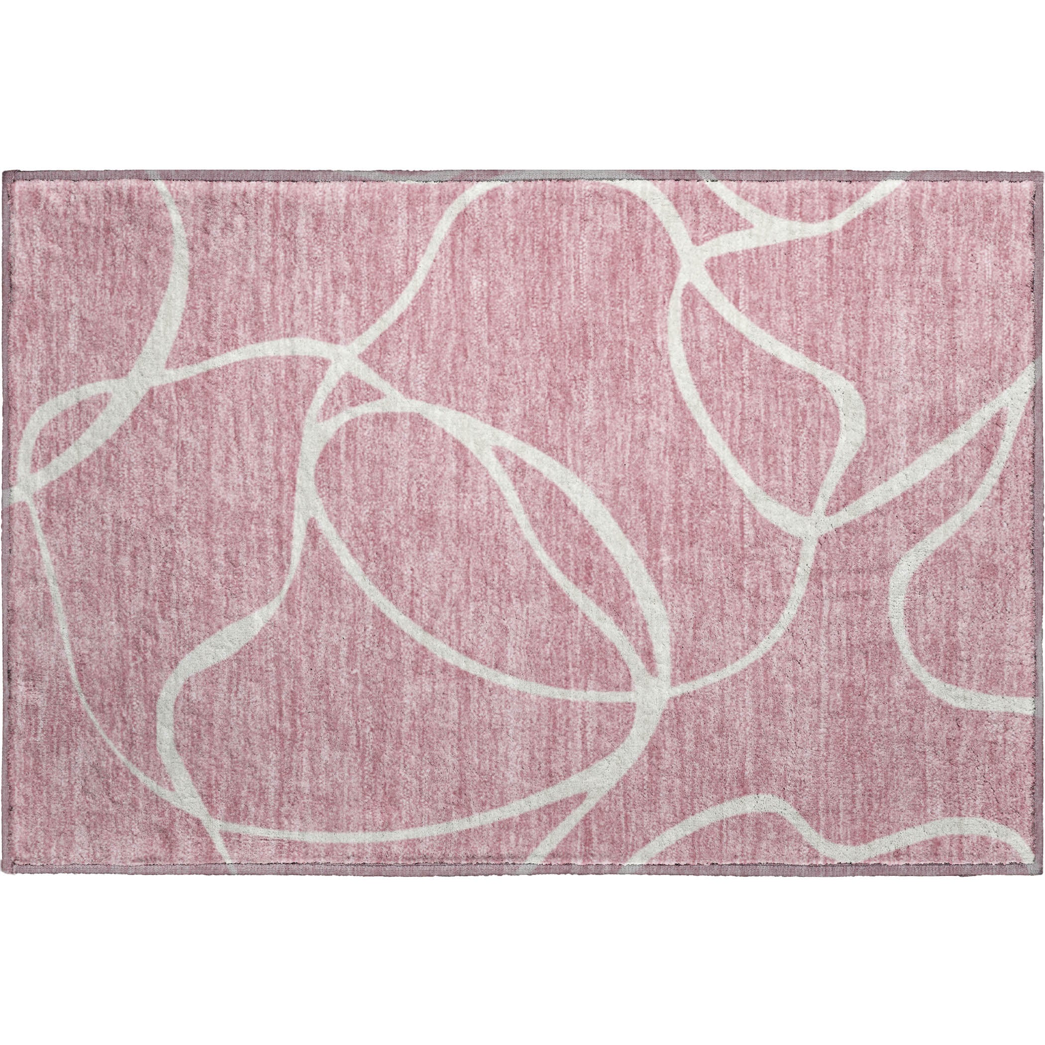 Dubrovnik Machine Washable Transitional Pink Rug 1'8" x 2'6" #shape_Rectangle