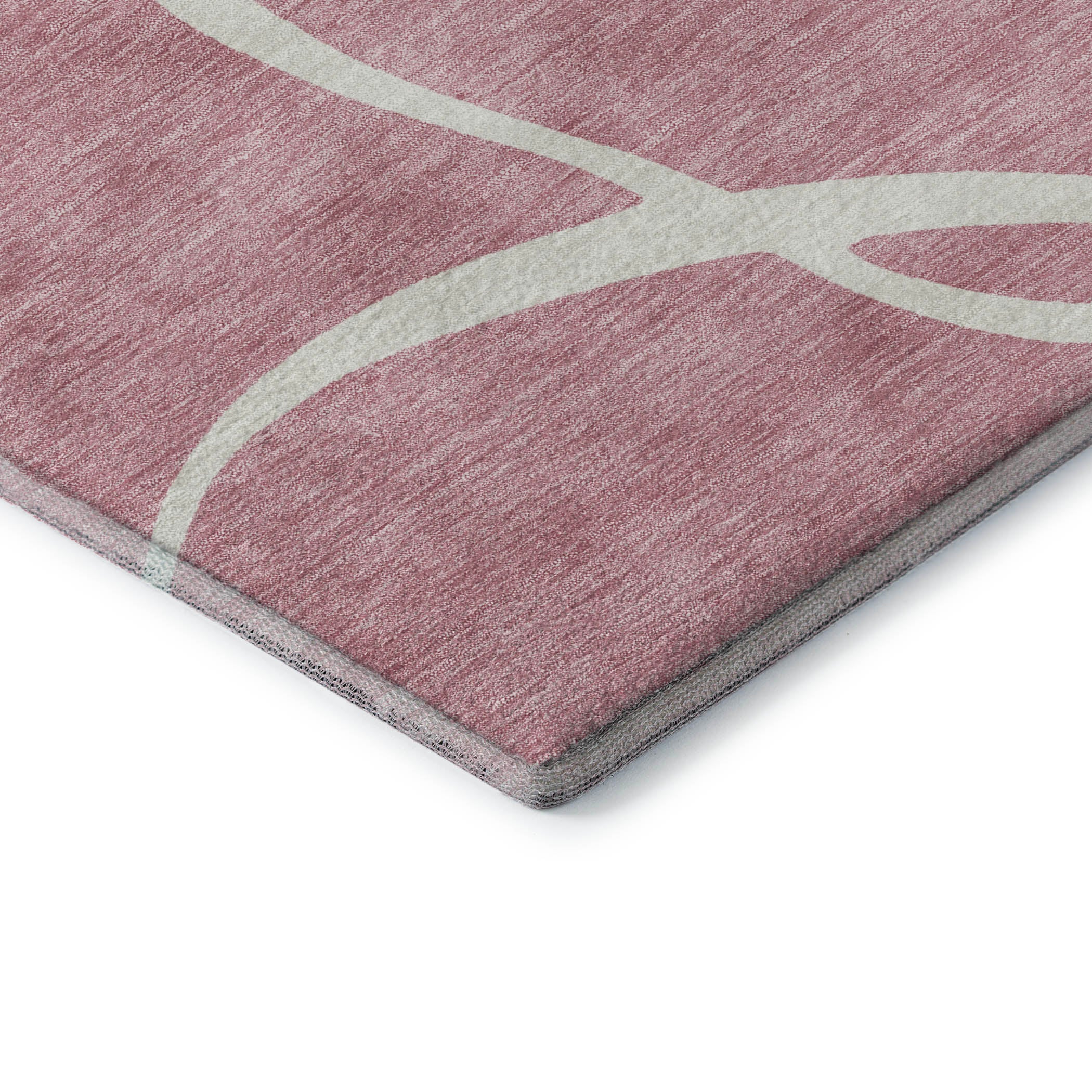 Dubrovnik Machine Washable Transitional Pink Rug 1'8" x 2'6" #shape_Rectangle