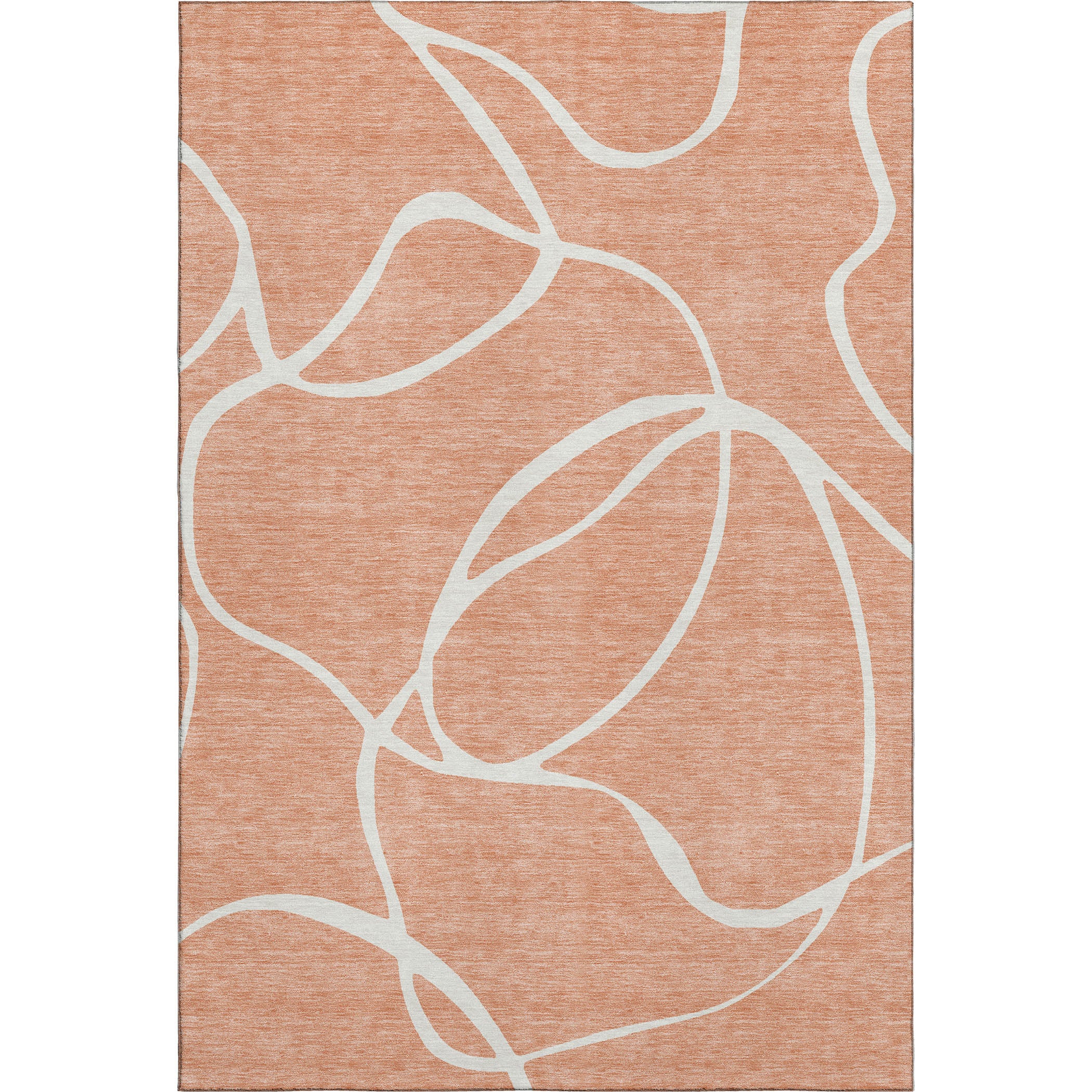 Dubrovnik Machine Washable Transitional Salmon Orange Rug 2'6" x 3'10" #shape_Rectangle