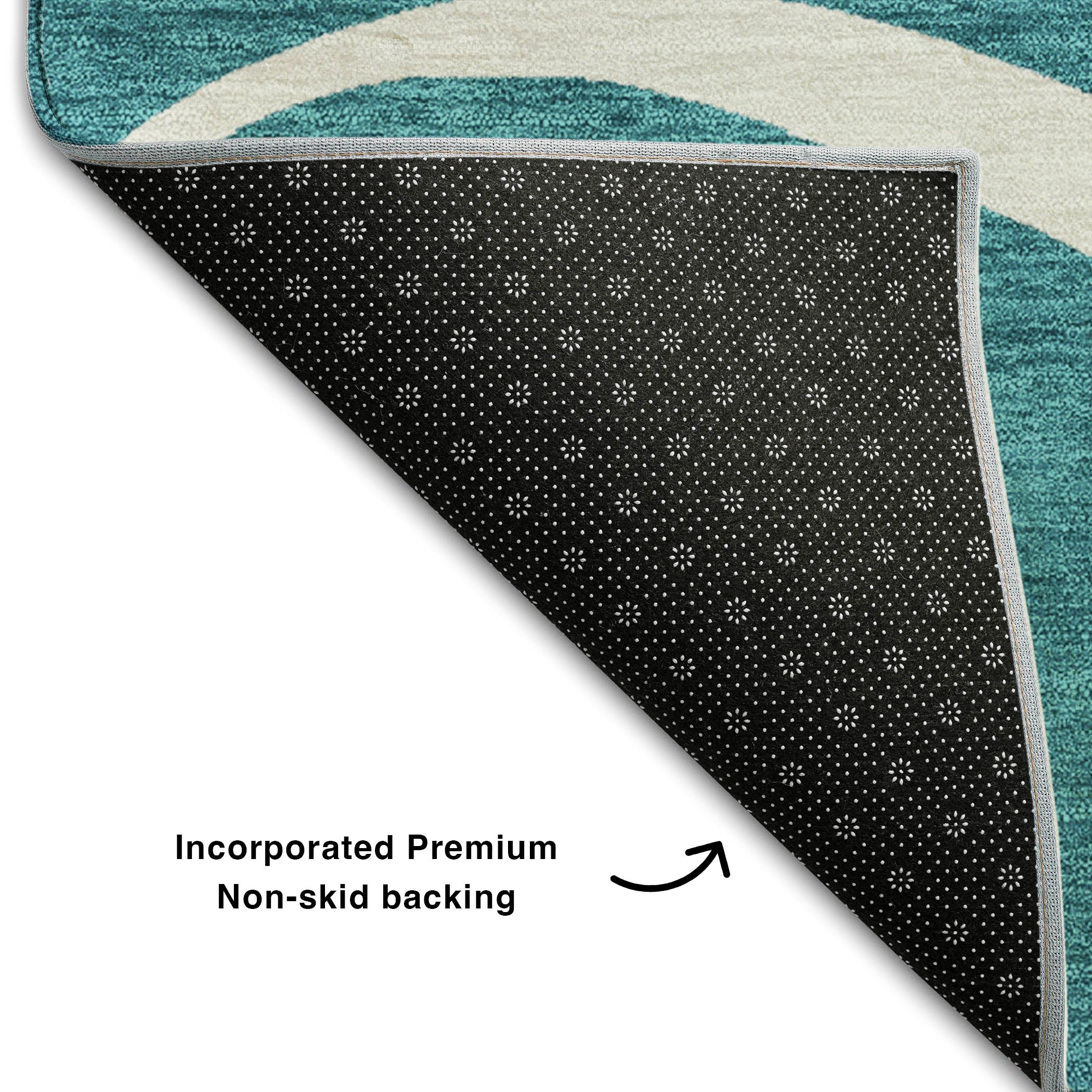 Dubrovnik Machine Washable Transitional Teal Rug 1'8" x 2'6" #shape_Rectangle