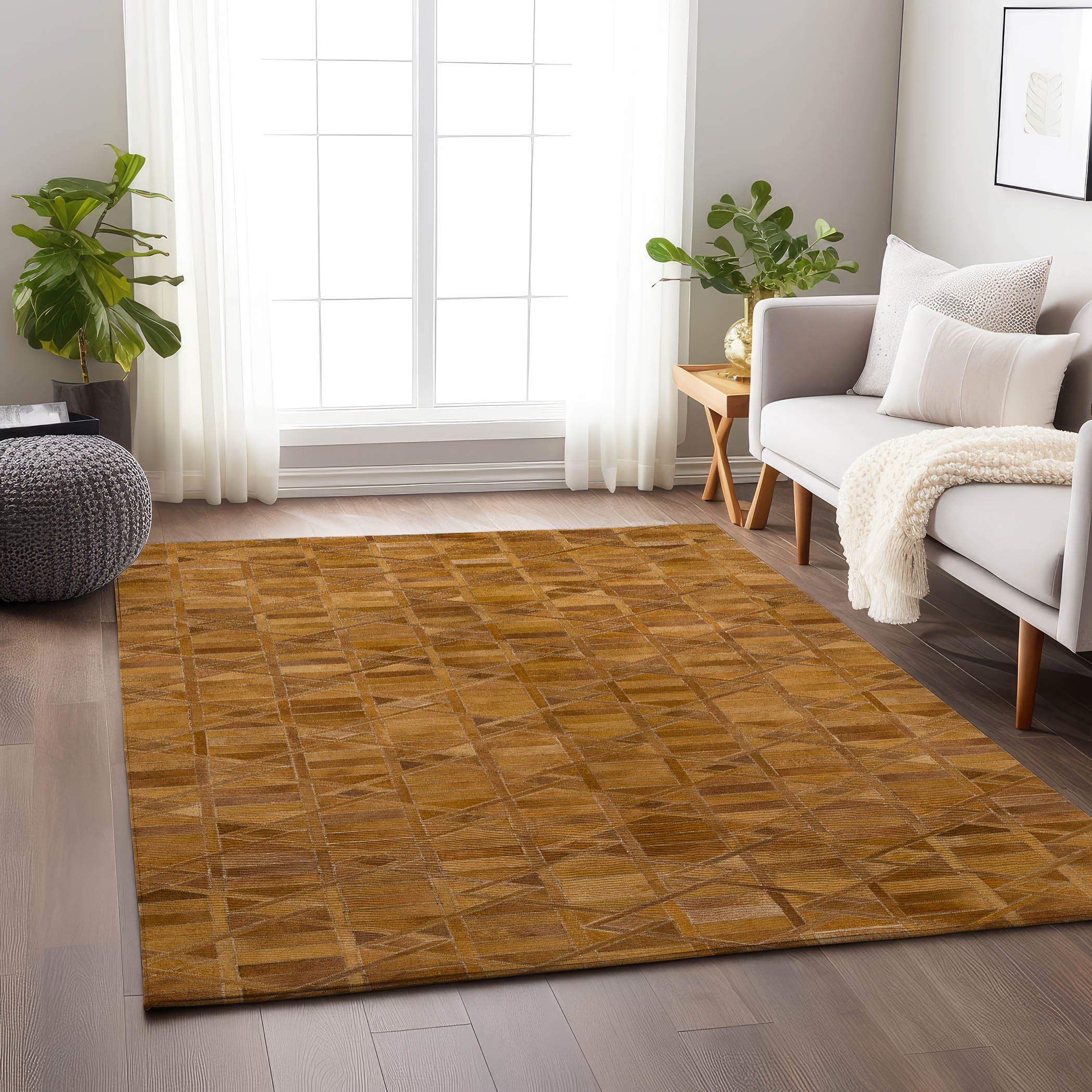 Siena Machine Washable Cowhide Brown Browns Rug 2'6" x 3'10" #shape_Rectangle