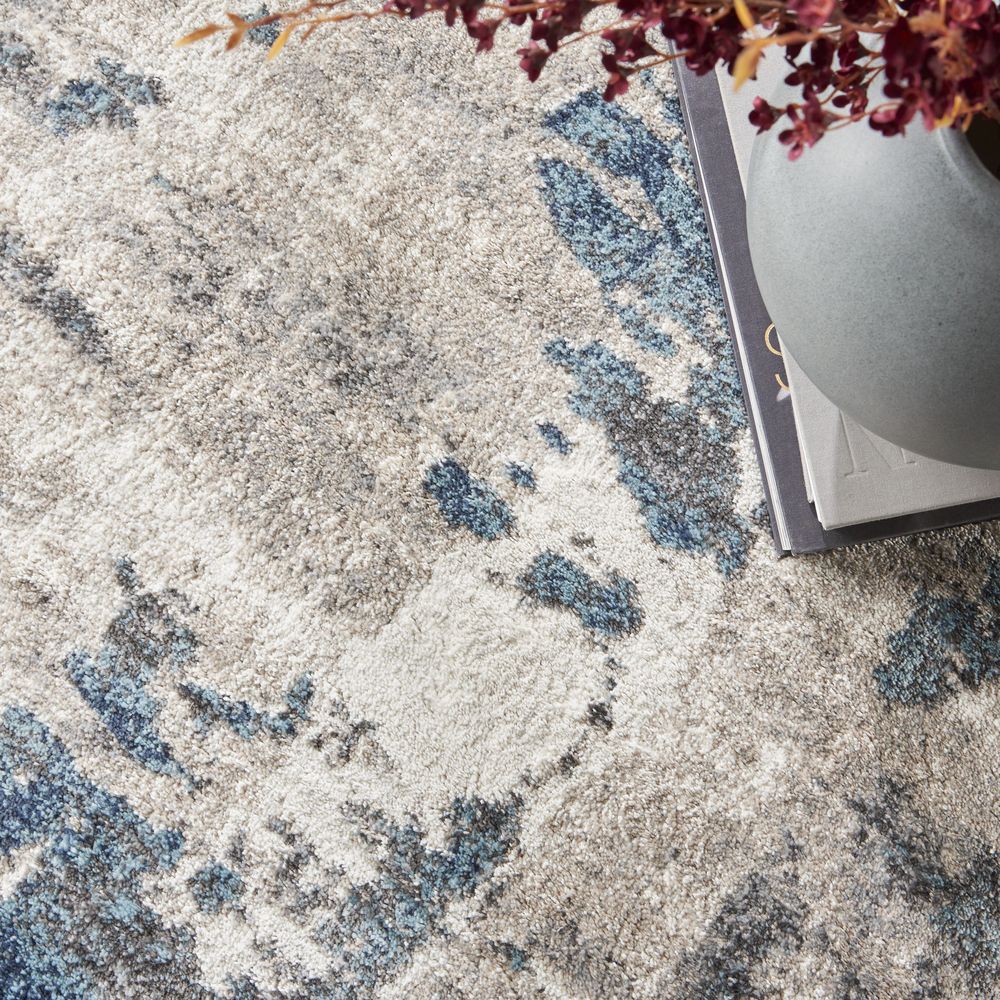 American Manor AMR04 Ivory Blue Rug #color_ivory blue