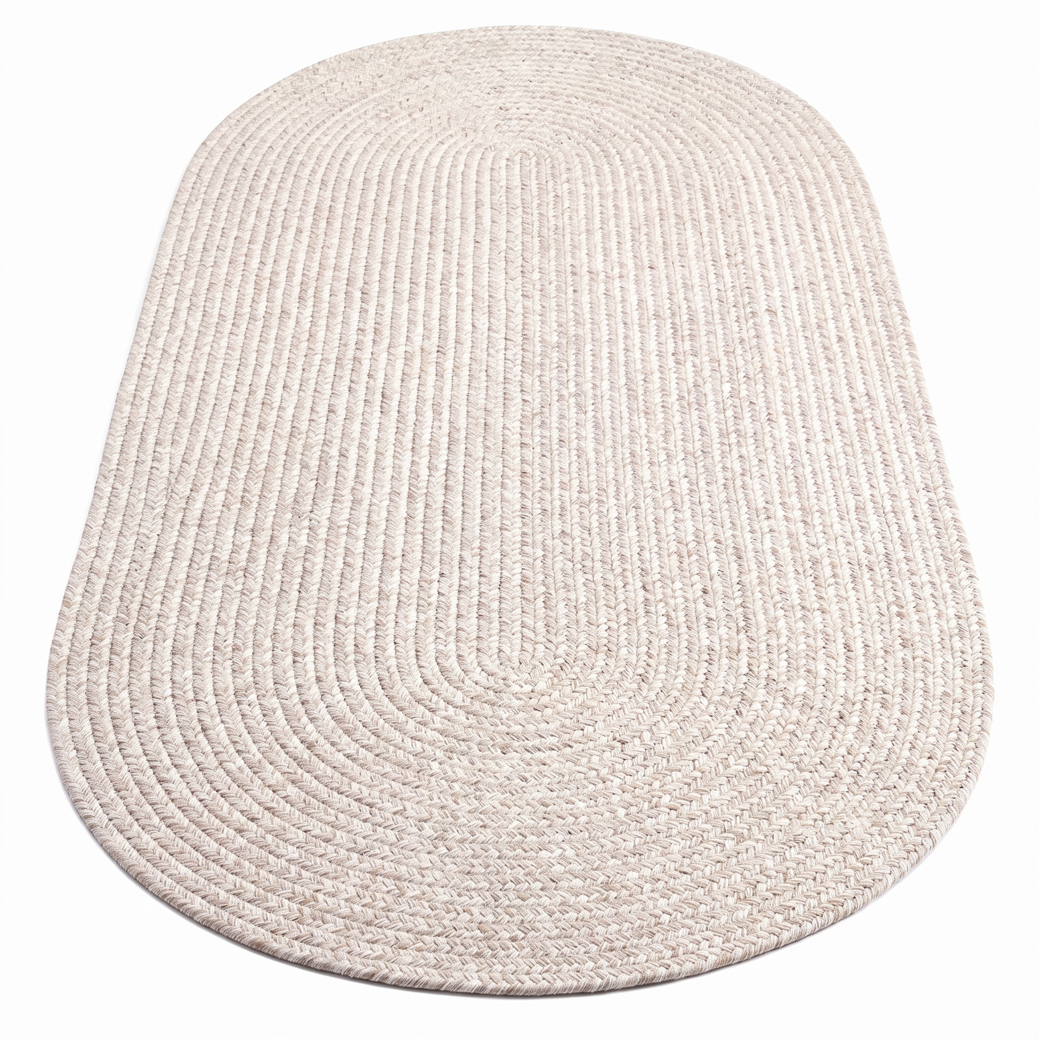 Angier Braided Indoor/Outdoor Rug - Ivory / Gray Oval 2' X 4' #shape_Oval