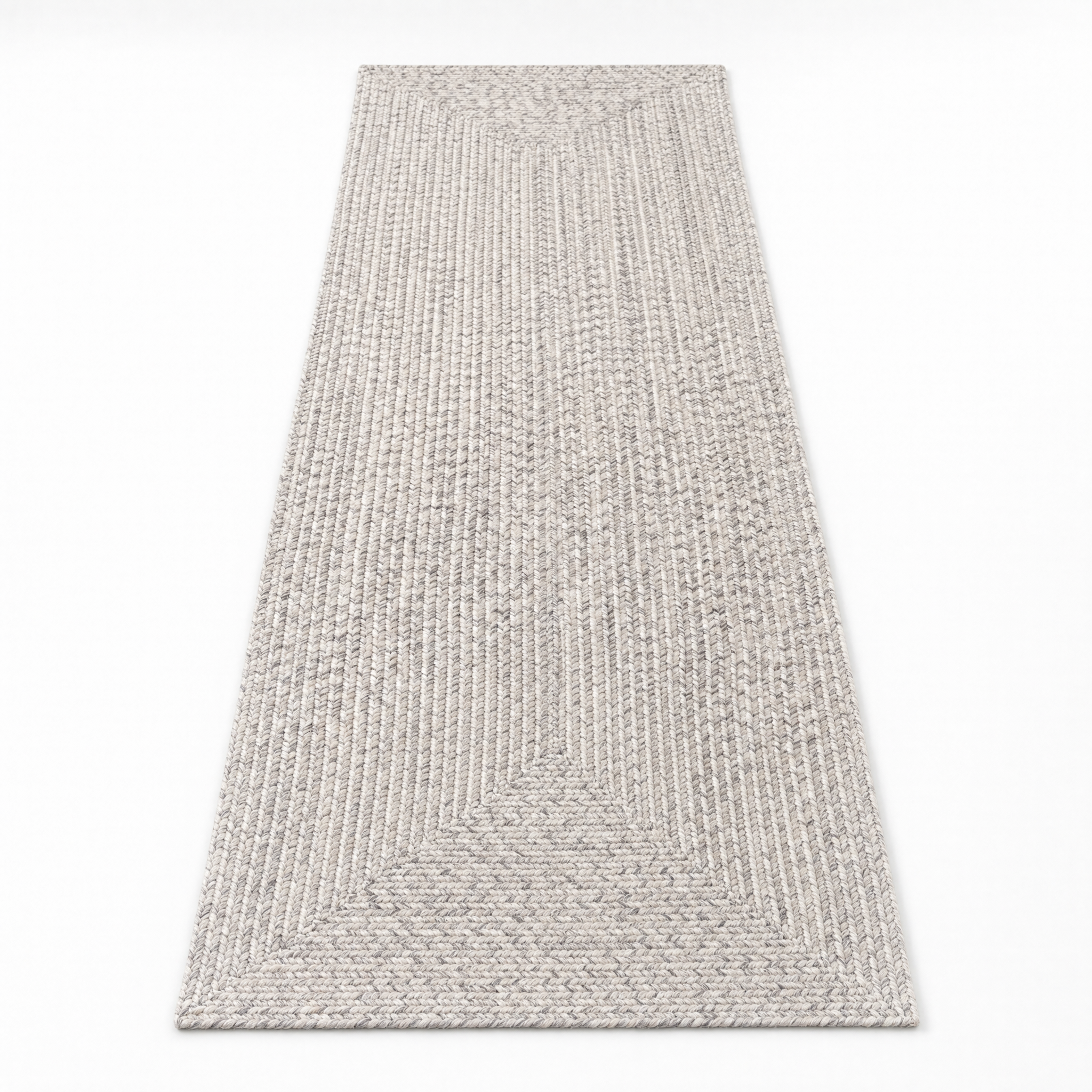 Angier Braided Indoor/Outdoor Rug - Ivory / Gray Rectangle 2' X 6' #shape_Rectangle