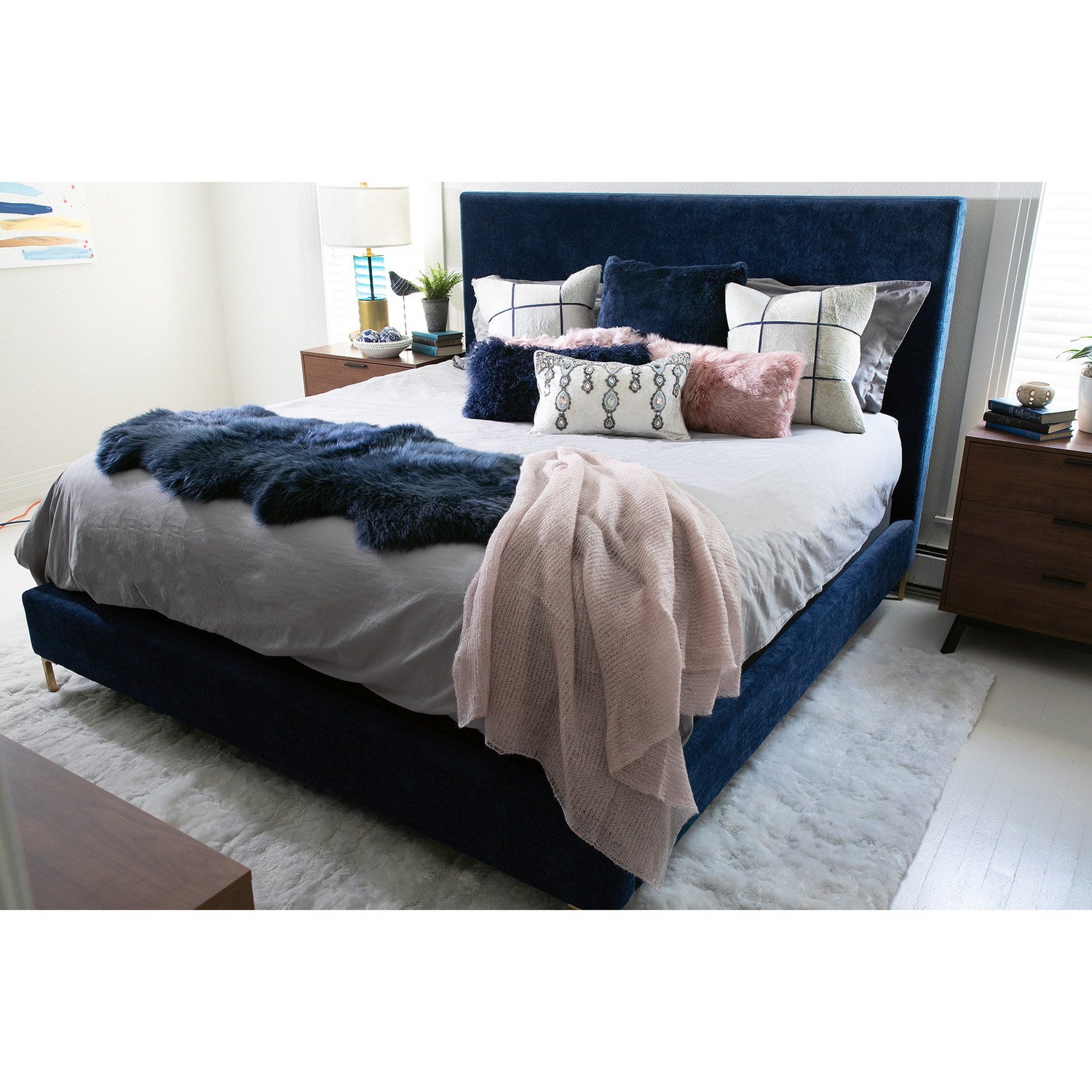 Woven Kid Mohair Throw Rose 2