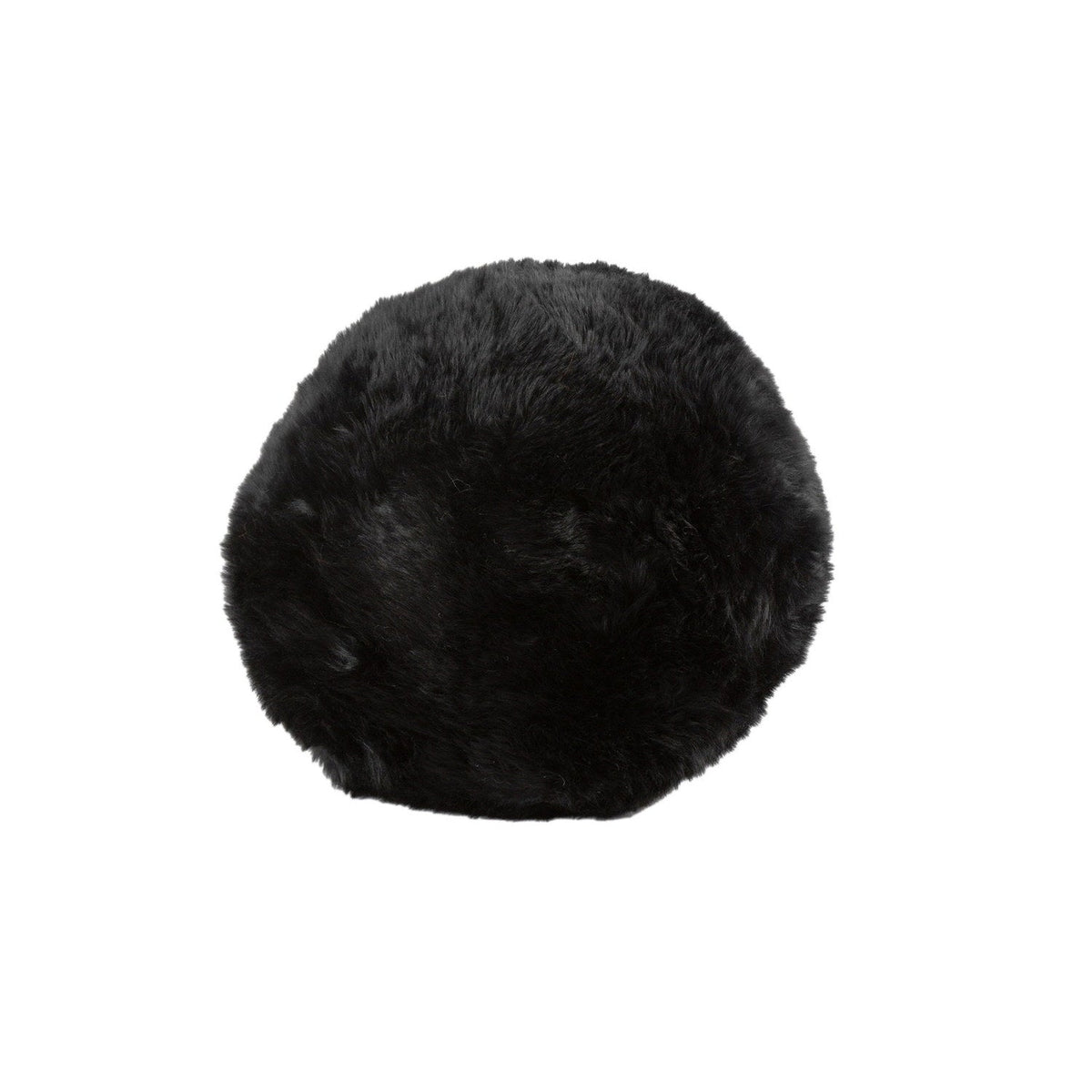 Long Wool Sheepskin Cushion Black #_shape=Ball