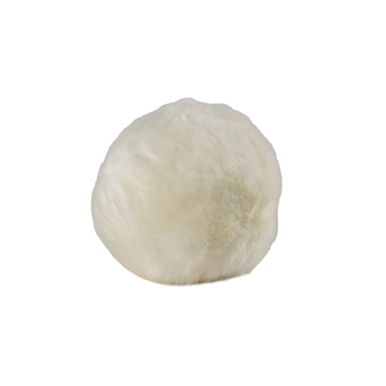 Long Wool Sheepskin Cushion Ivory #_shape=Ball