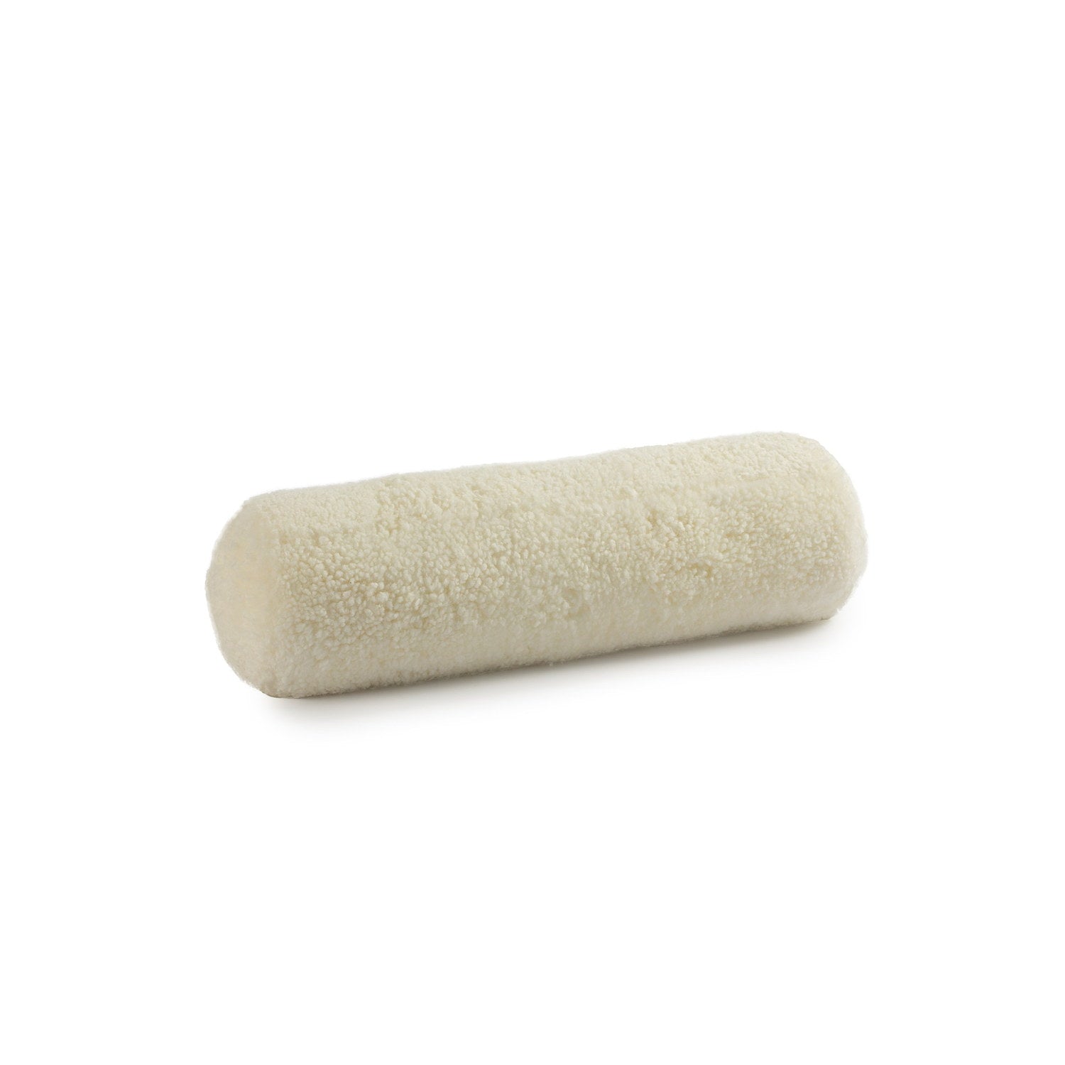 Short Wool Curly Sheepskin Cushion Off White #_shape=Bolster
