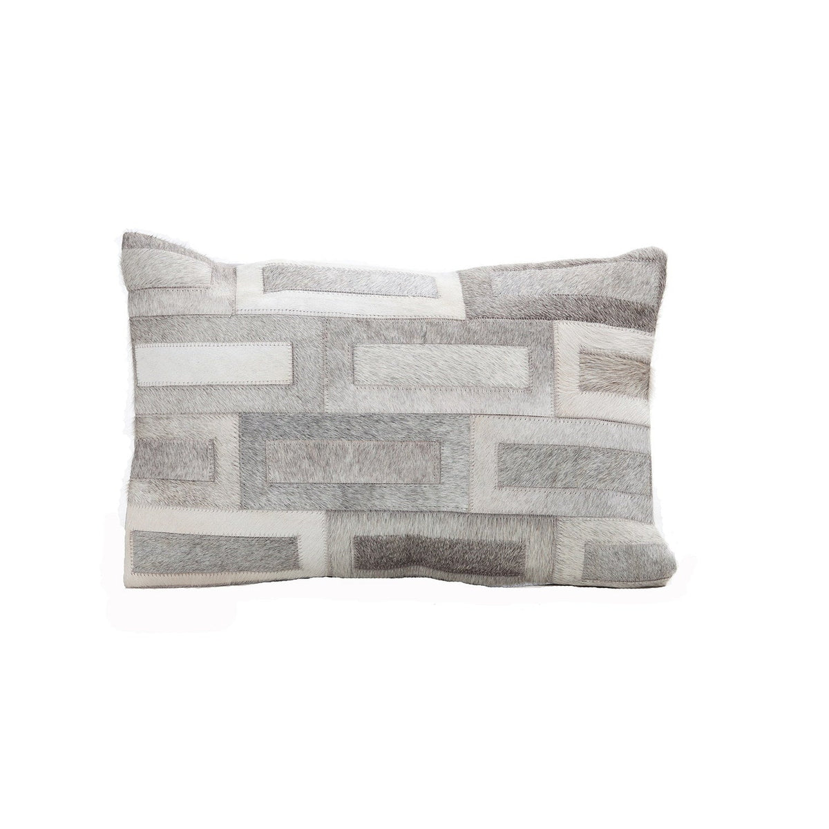 Cowhide Cushion Flagstone Natural Grey and White #_shape=Lumbar