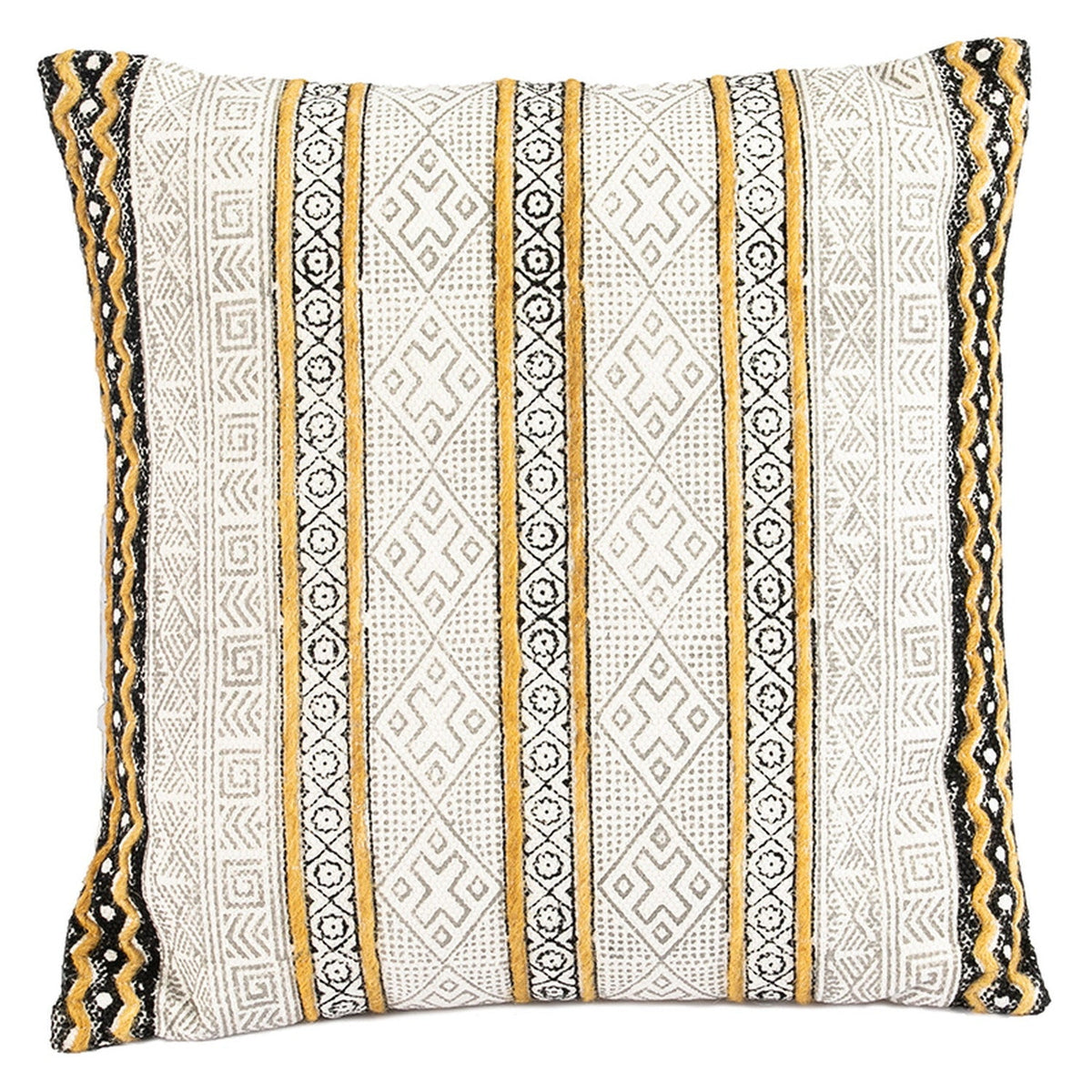 Cotton Cushion Roshni Yellow Multi #_shape=Square