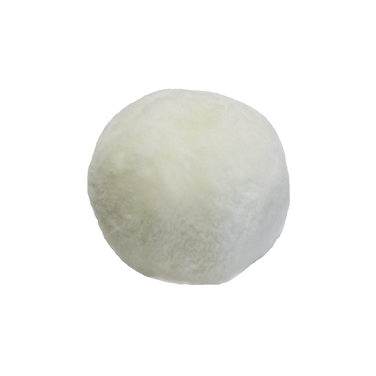 Short Wool Sheepskin Cushion Off White #_shape=Ball