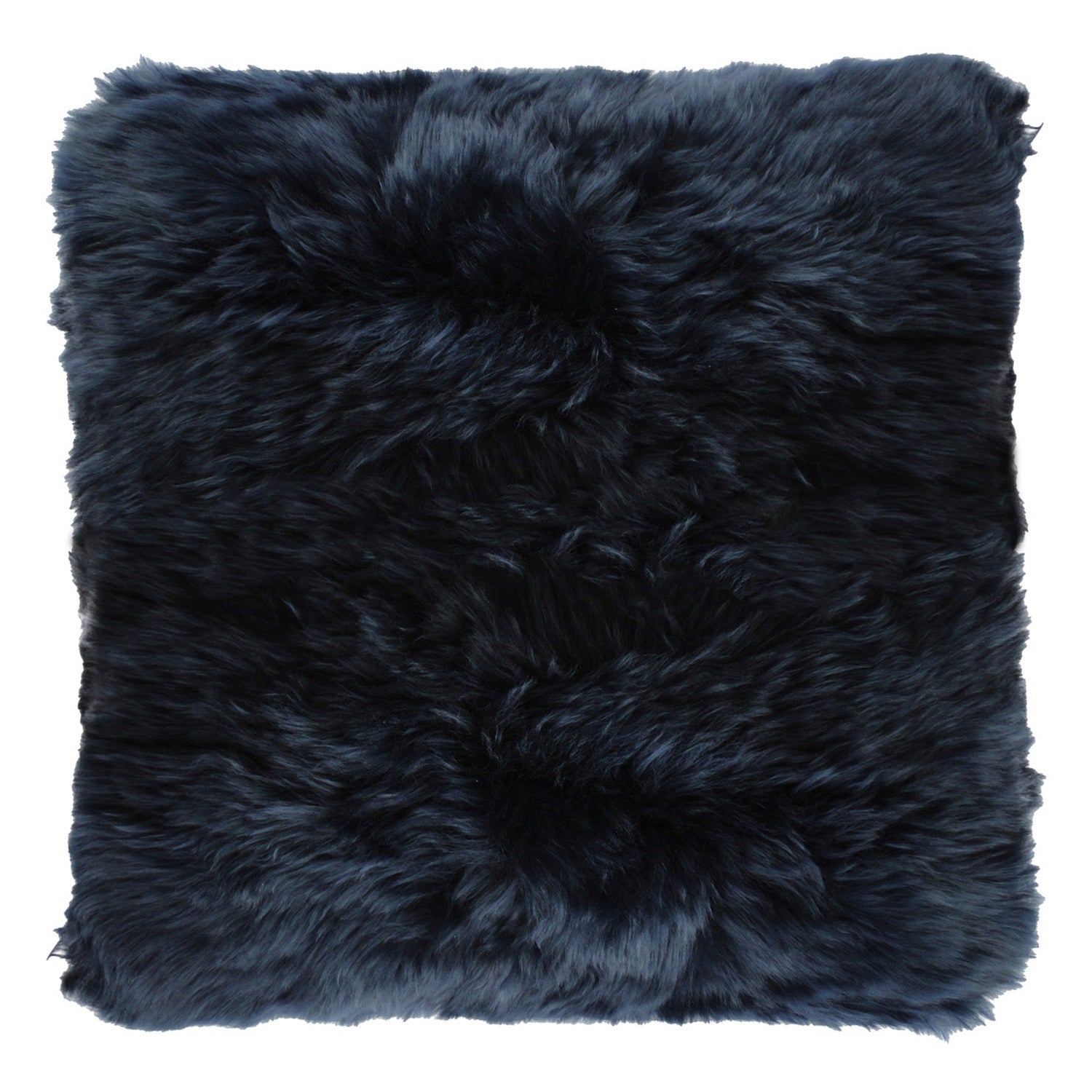 Longwool Sheepskin Cushion Dark Navy #_shape=Square