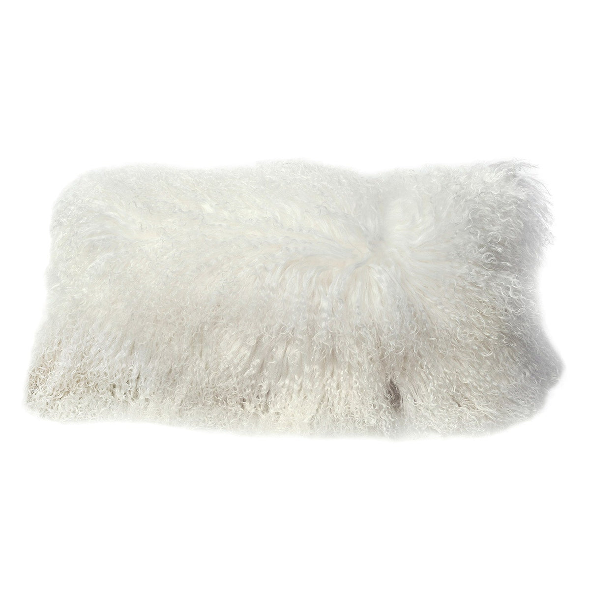Longwool Tibetan Lamb Cushion Tibetan Sheepskin Ivory #_shape=Lumbar