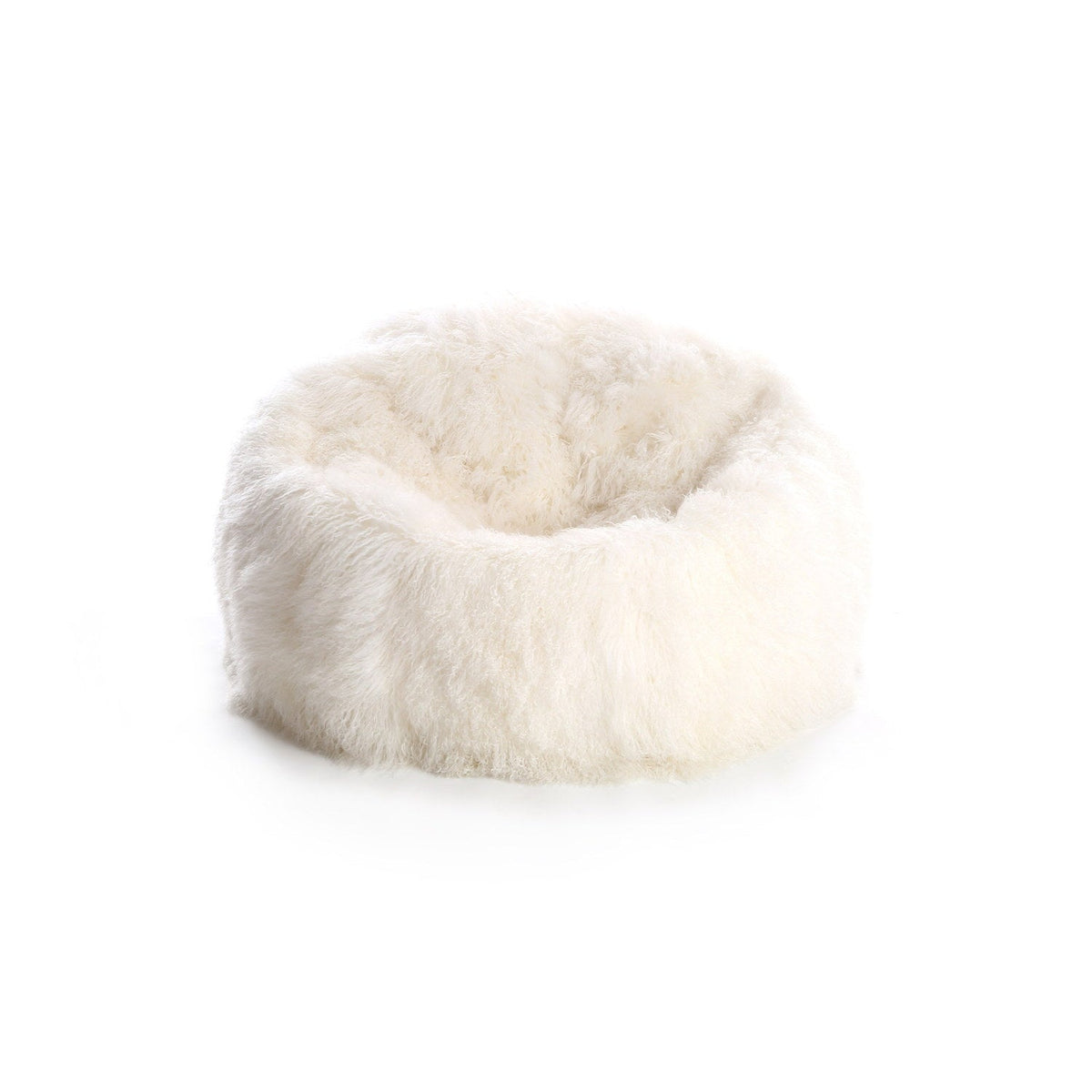 Cushion Longwool Tibetan Lamb Bean Bag Sheepskin Ivory #_shape=Rectangle