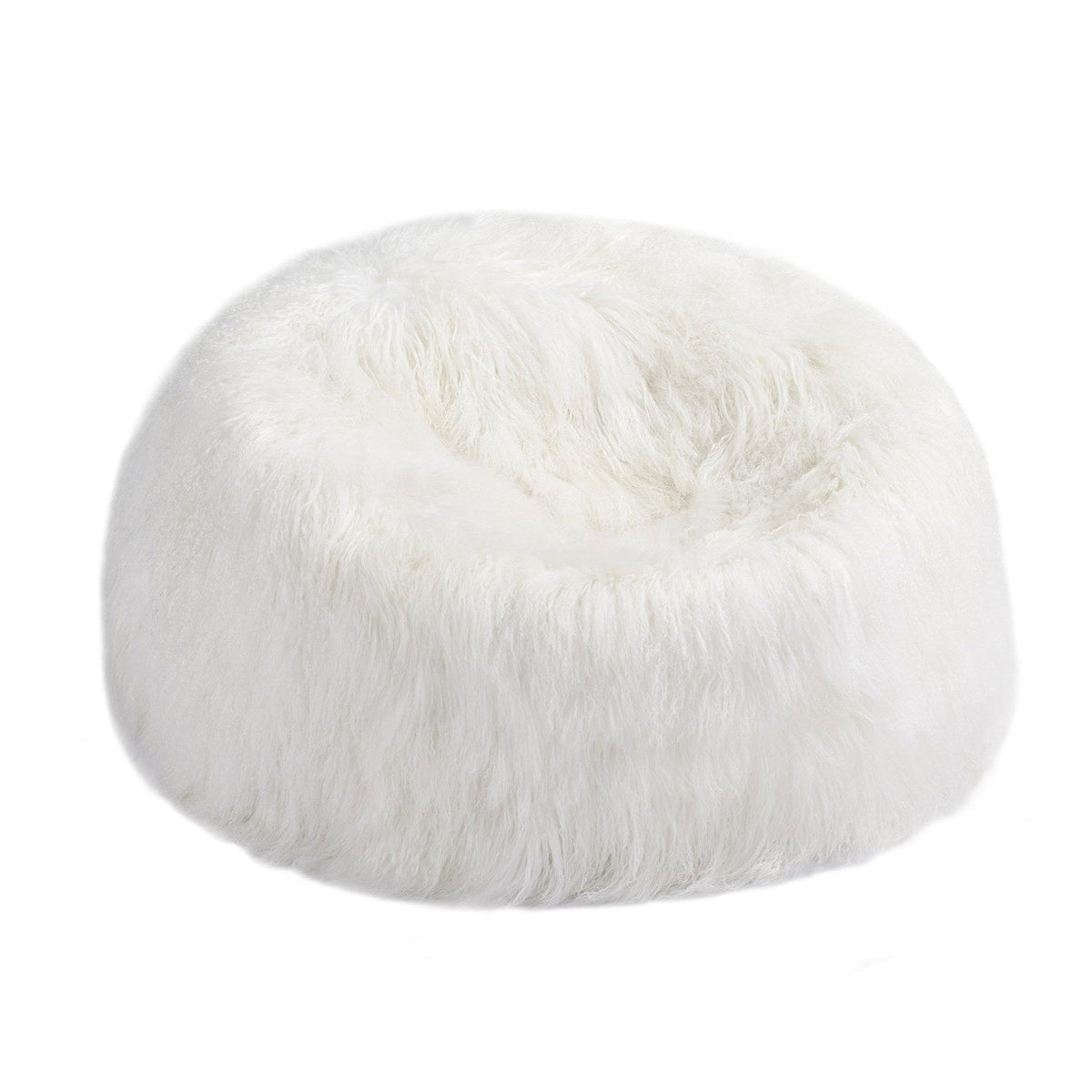 Cushion Longwool Tibetan Lamb Bean Bag Sheepskin White #_shape=Rectangle