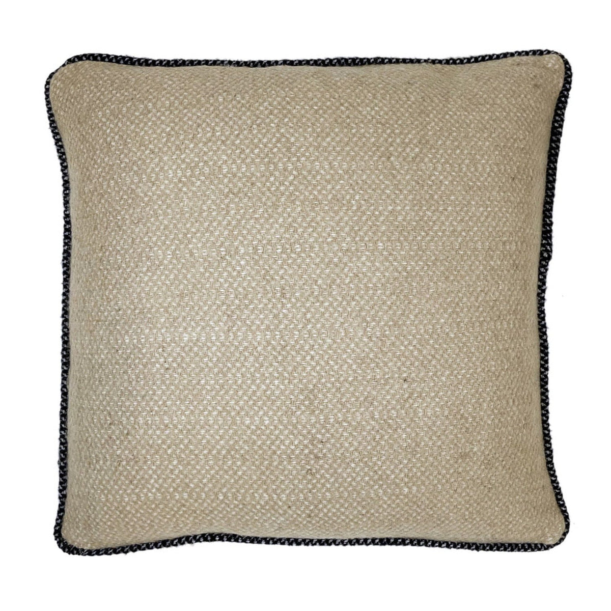 Recycled Wool Blend Cushion Telluride 50cm Beige/Black #_shape=Square