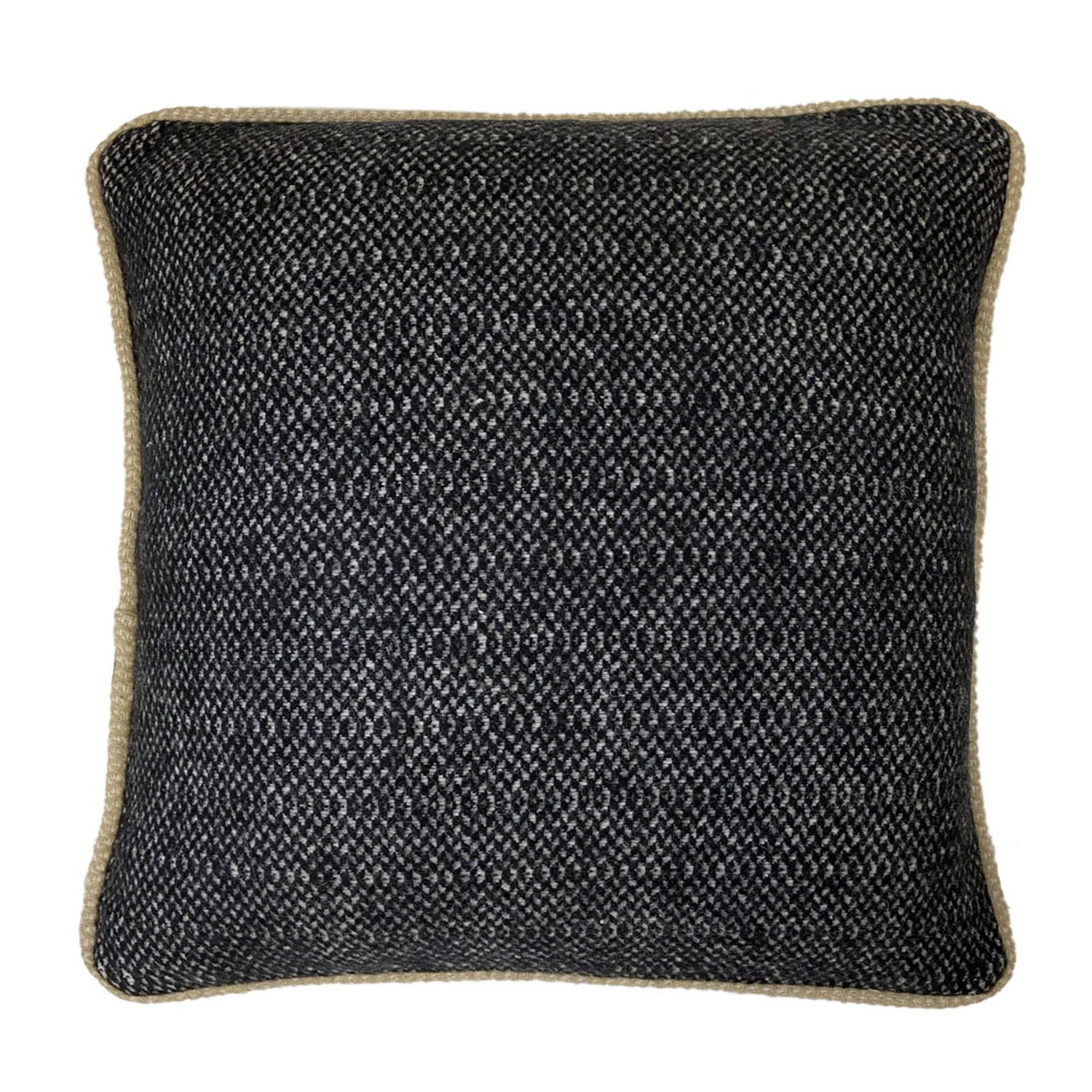 Recycled Wool Blend Cushion Telluride 50cm Black/Tan #_shape=Square