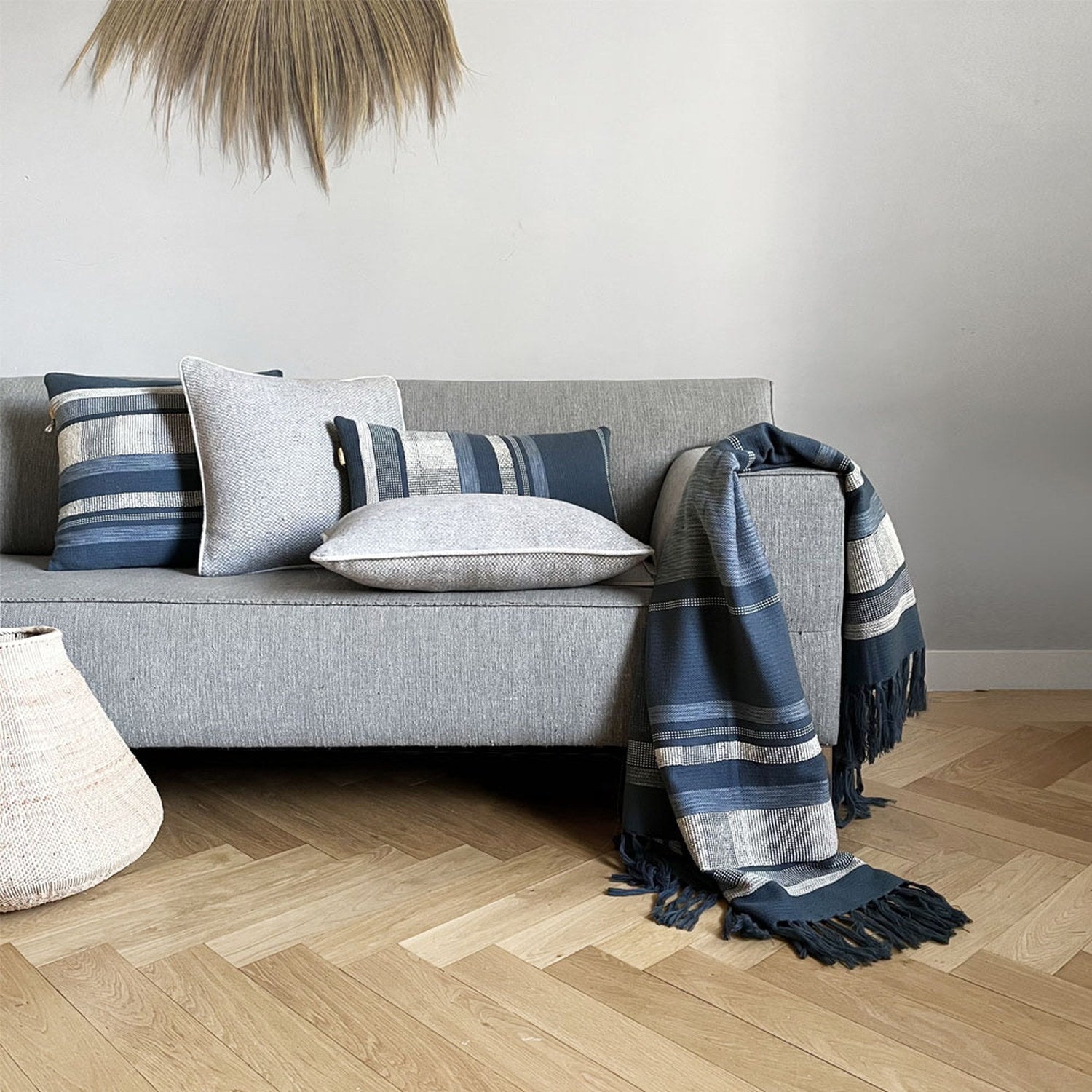 Recycled Wool Blend Cushion Telluride 50cm Grey/White 2