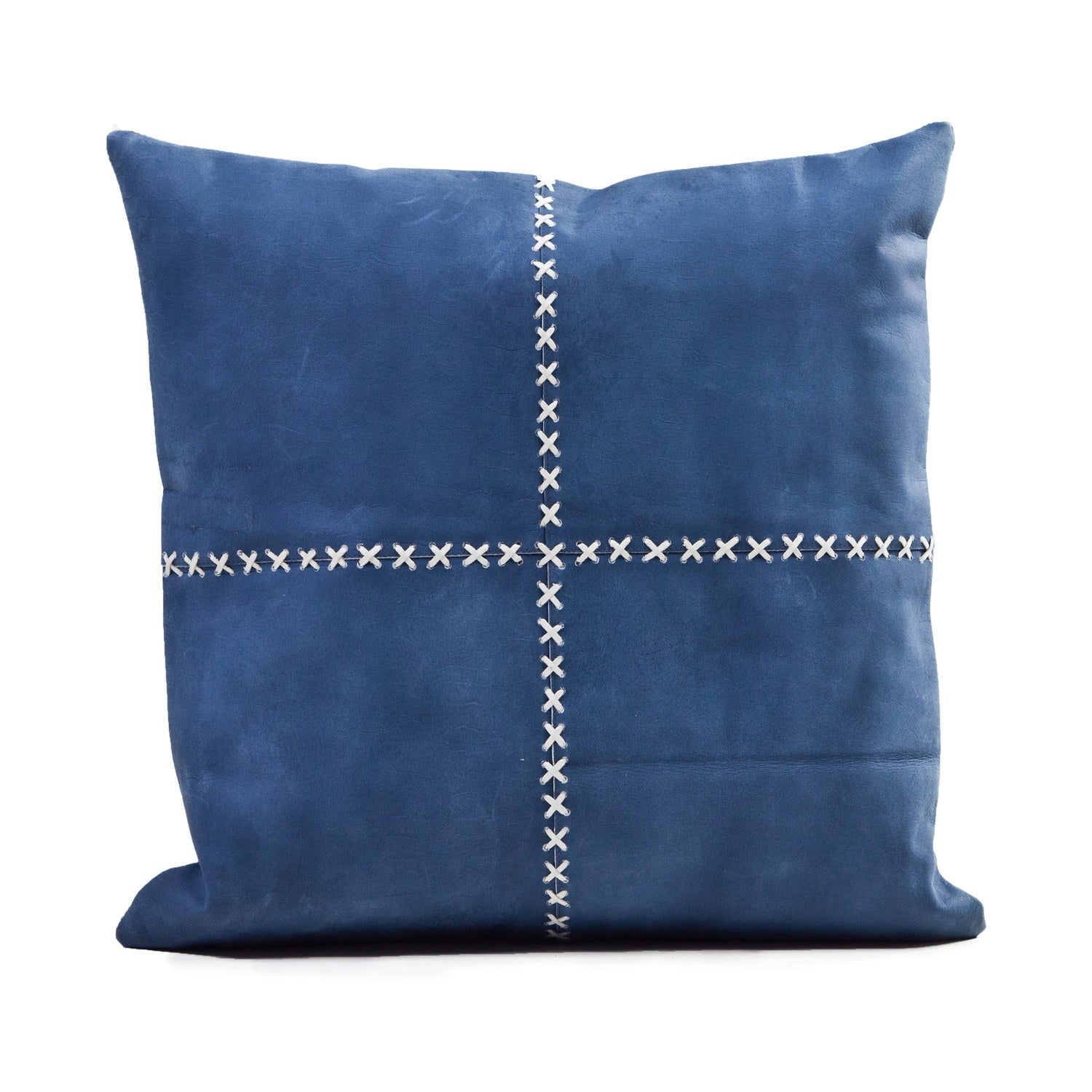 Leather Cushion Harley 50x50cm Blue #_shape=Square