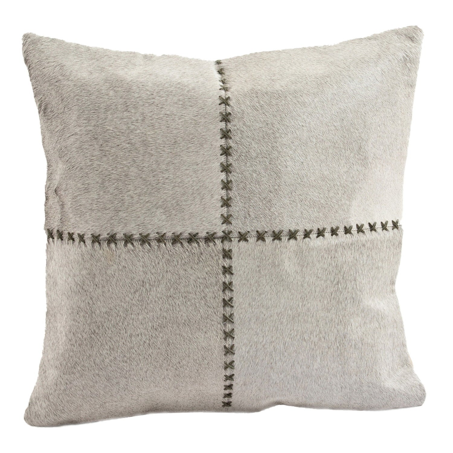 Cowhide Cushion Giselle Olive Gray 3