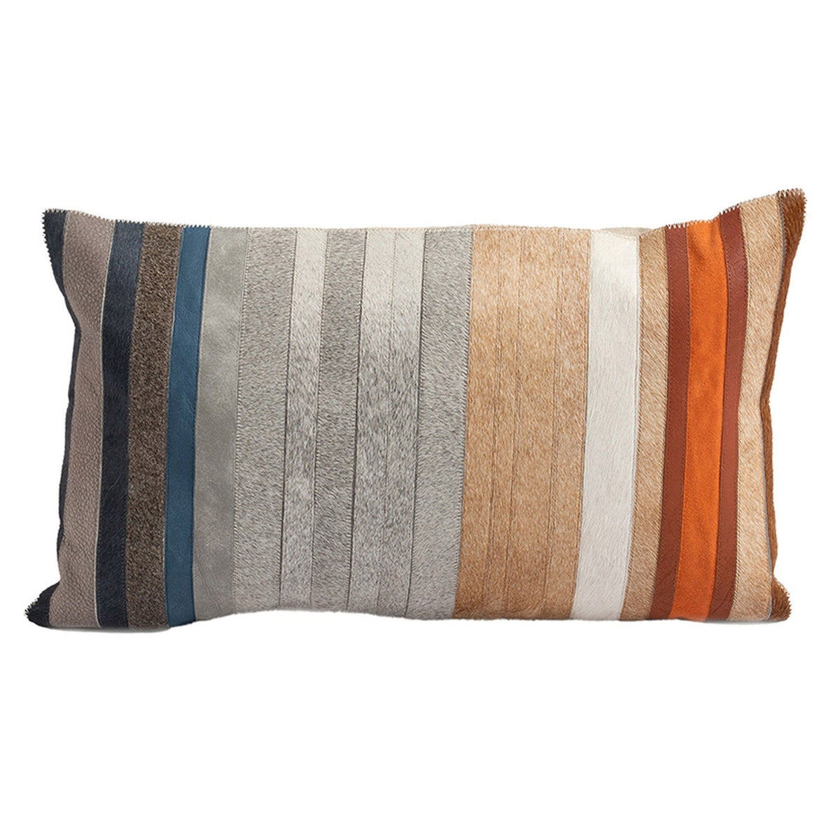 Cowhide Cushion Stripe Multi #_shape=Lumbar