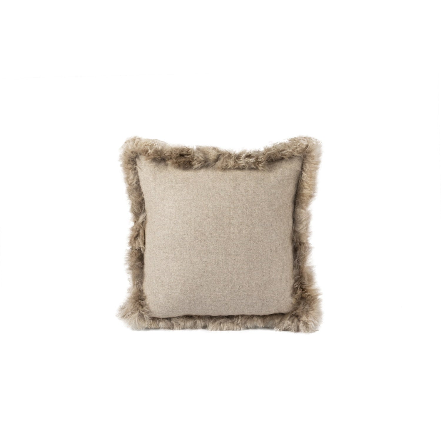 Woven Alpaca Suri Cushion Trimmed W/alpaca Fur Cordato Cortado #_shape=Square