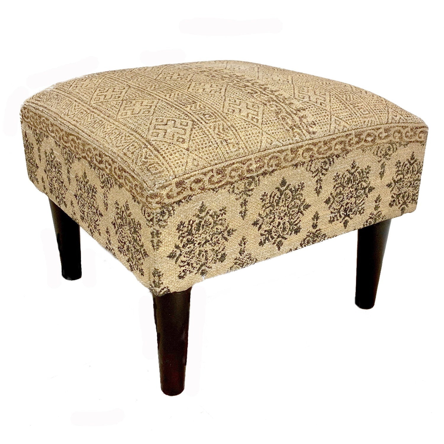 Printed Cotton Stool Suvarna Gold #_shape=Rectangle