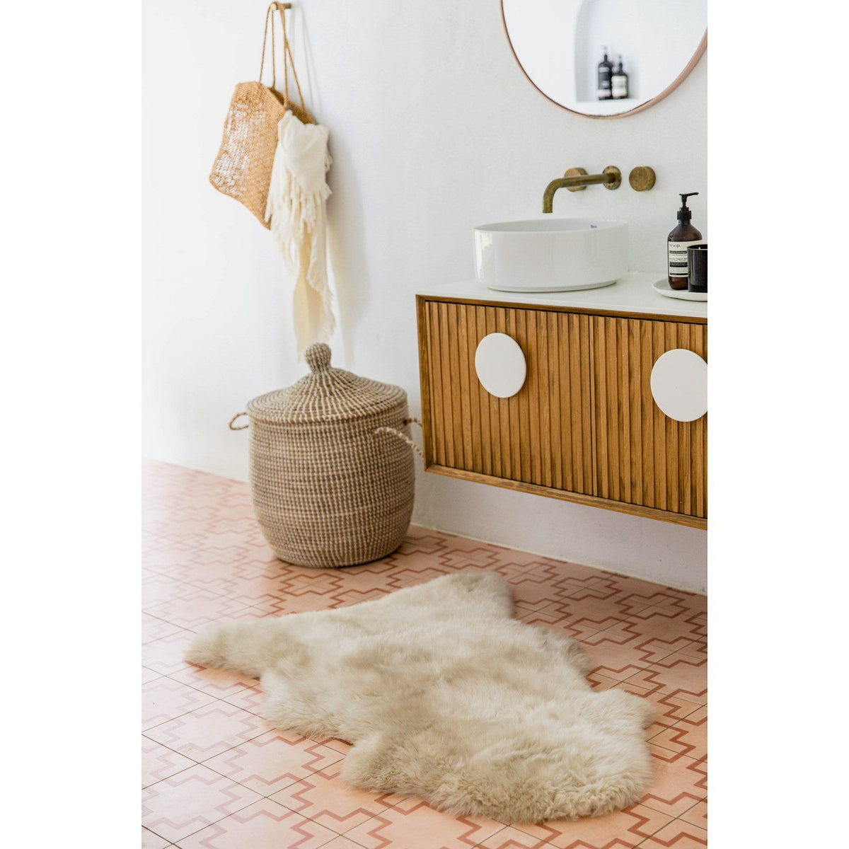 Long Wool Sheepskin Rug Single Bisque 2