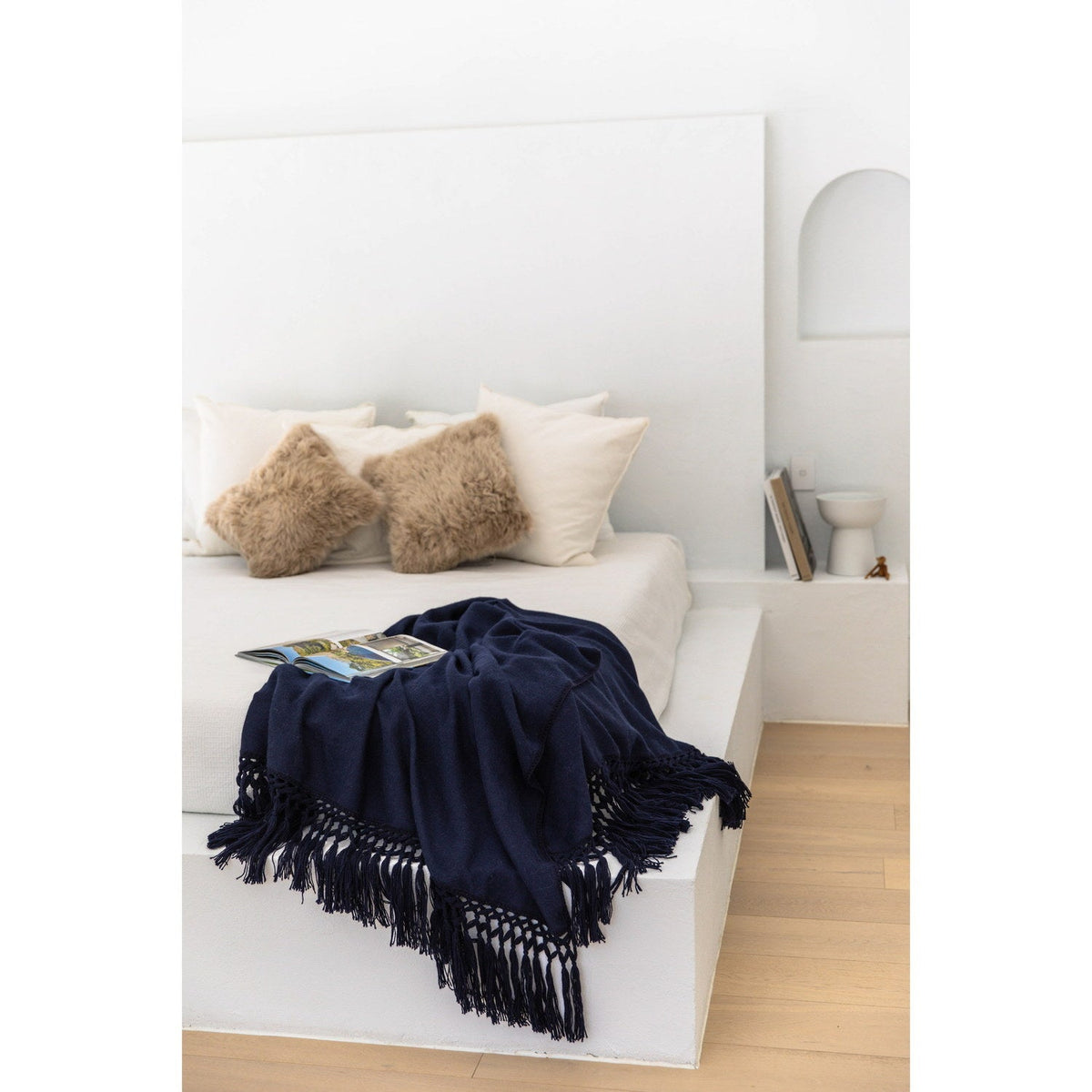 Baby Alpaca Throw COOL Dark Navy 3