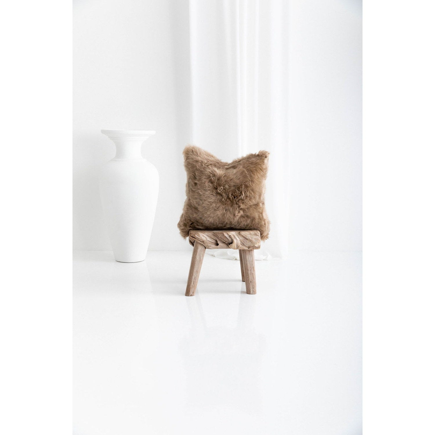 Longwool Sheepskin Cushion Butterscotch 2
