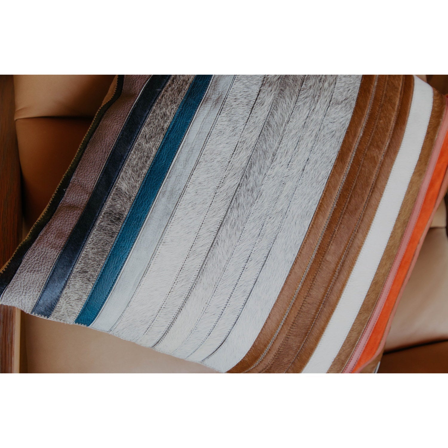 Cowhide Cushion Stripe Multi 4