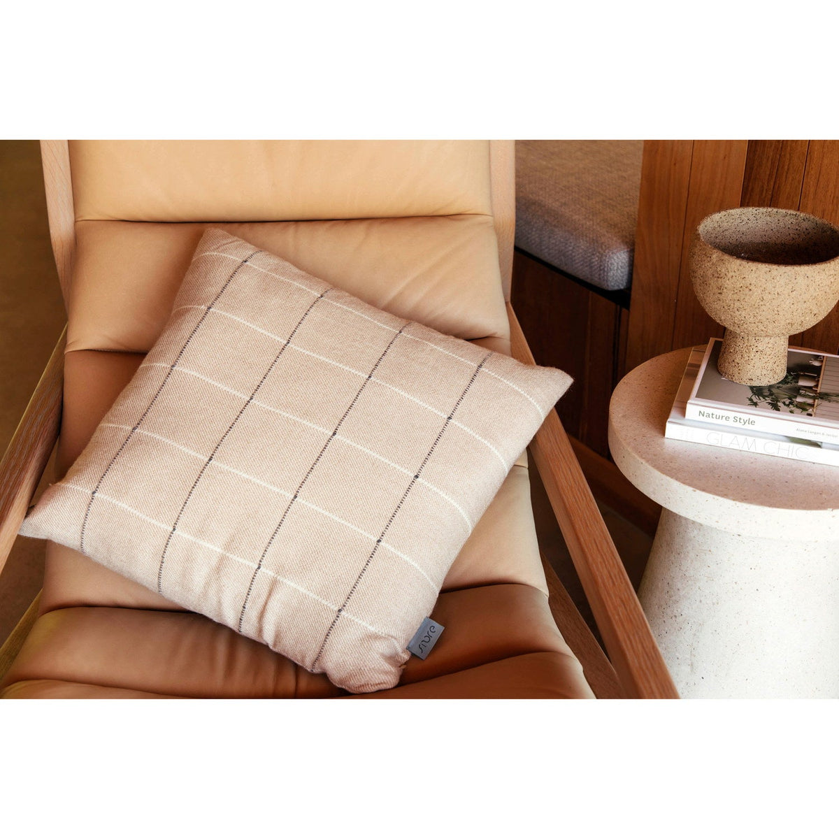 100% Handwoven Baby Alpaca Pillow Harrison Beige 2