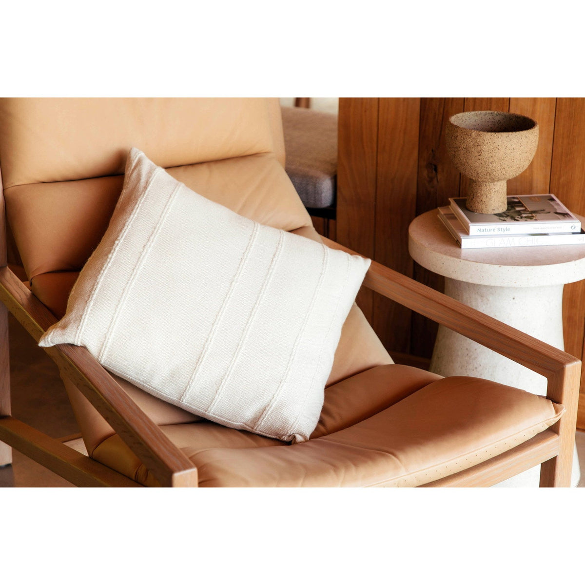 100% Handwoven Baby Alpaca Pillow LUCY White 2