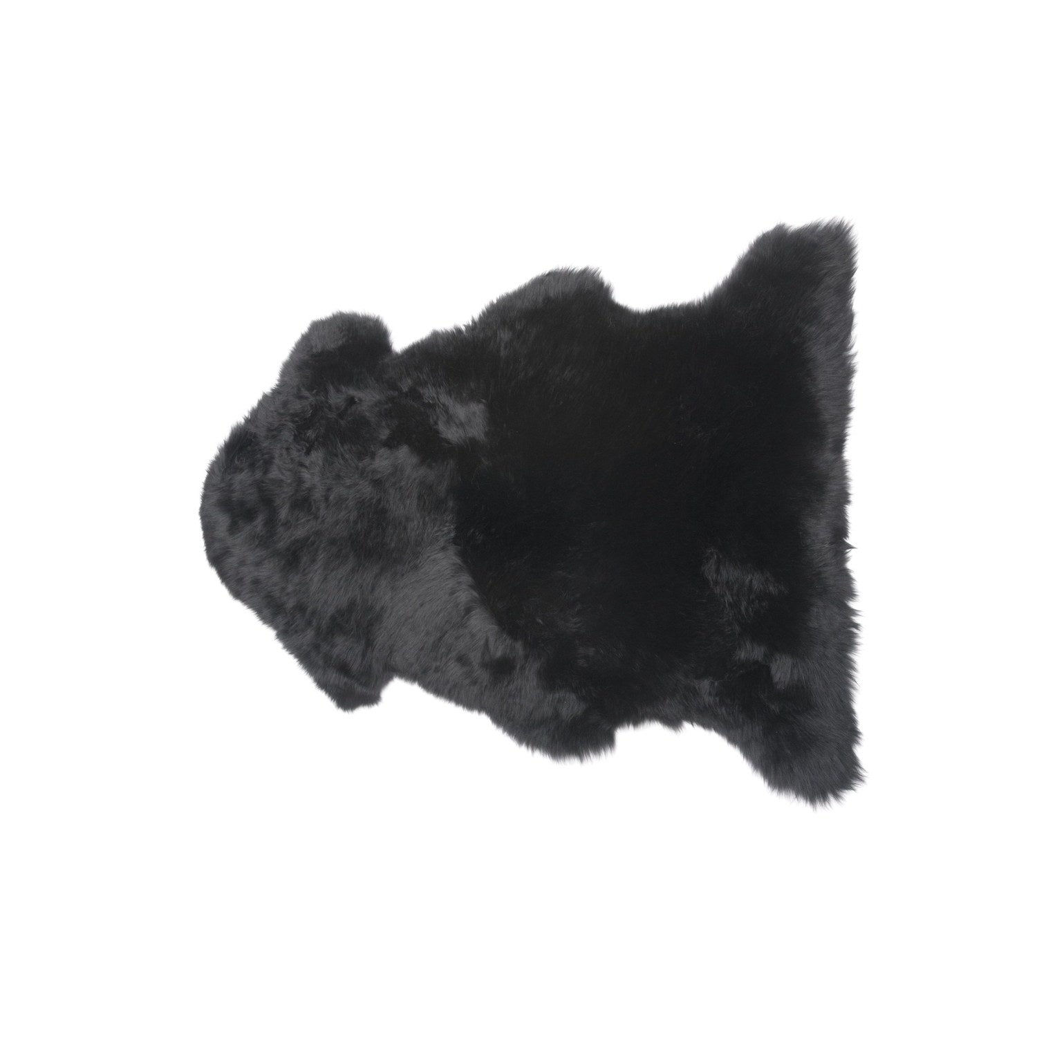 Long Wool Sheepskin Rug Single Black #_shape=Rectangle