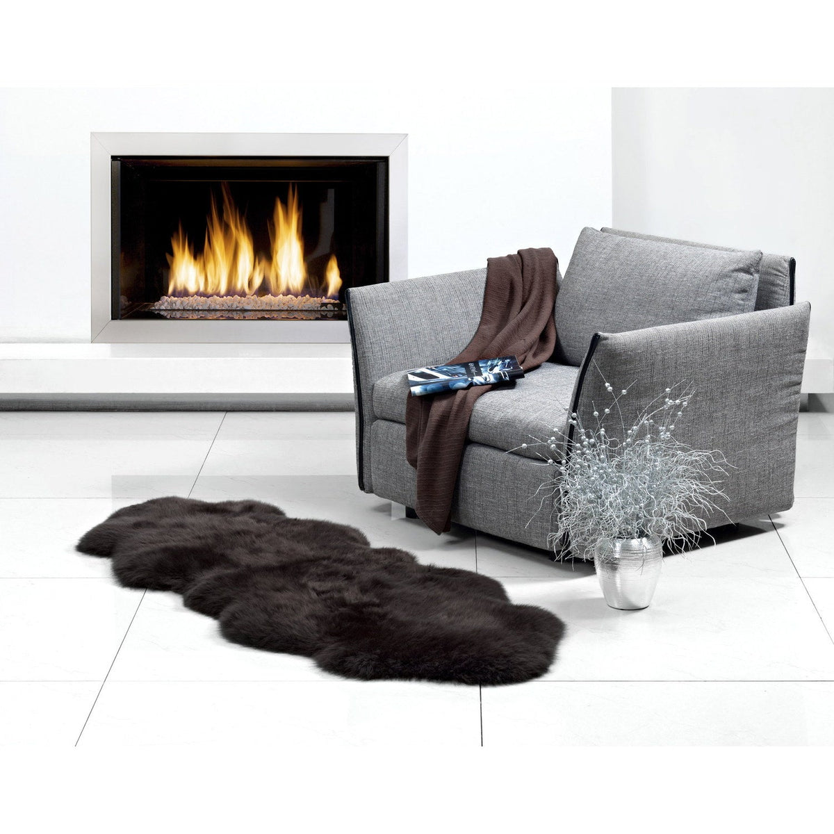 Long Wool Sheepskin Rug Double Cafecito 2