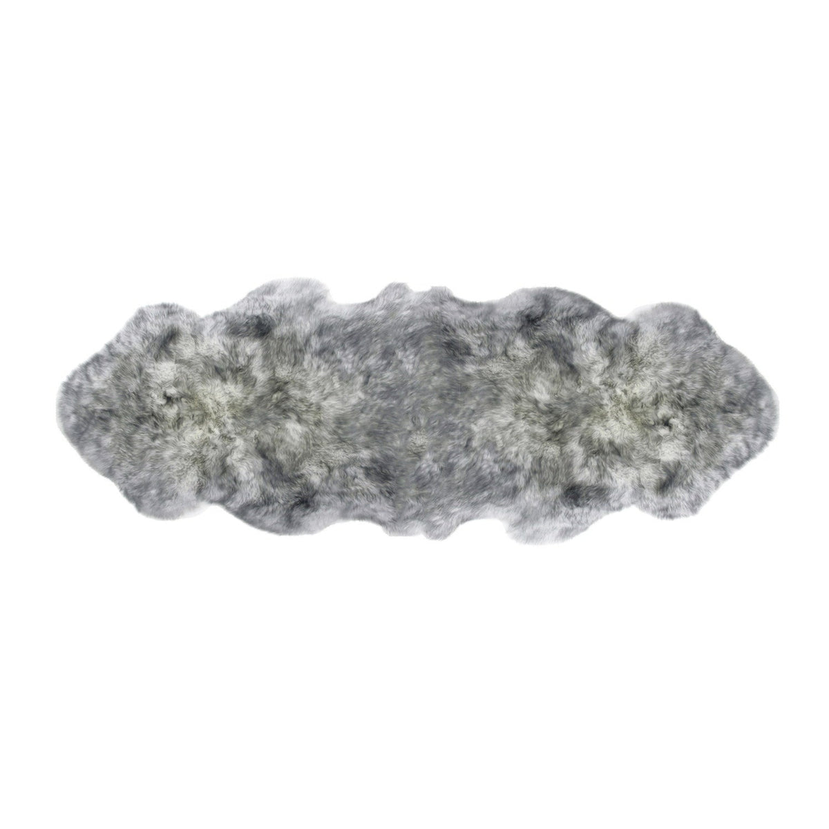 Long Wool Sheepskin Rug Double Grey Mist #_shape=Rectangle