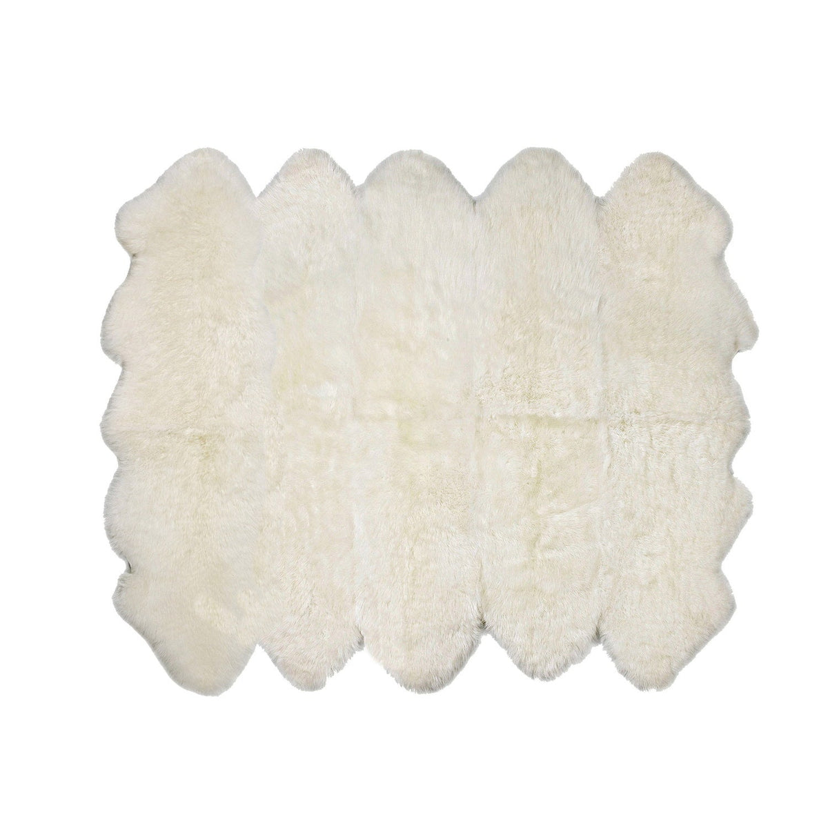 Long Wool Sheepskin Rug Decto Ivory #_shape=Rectangle