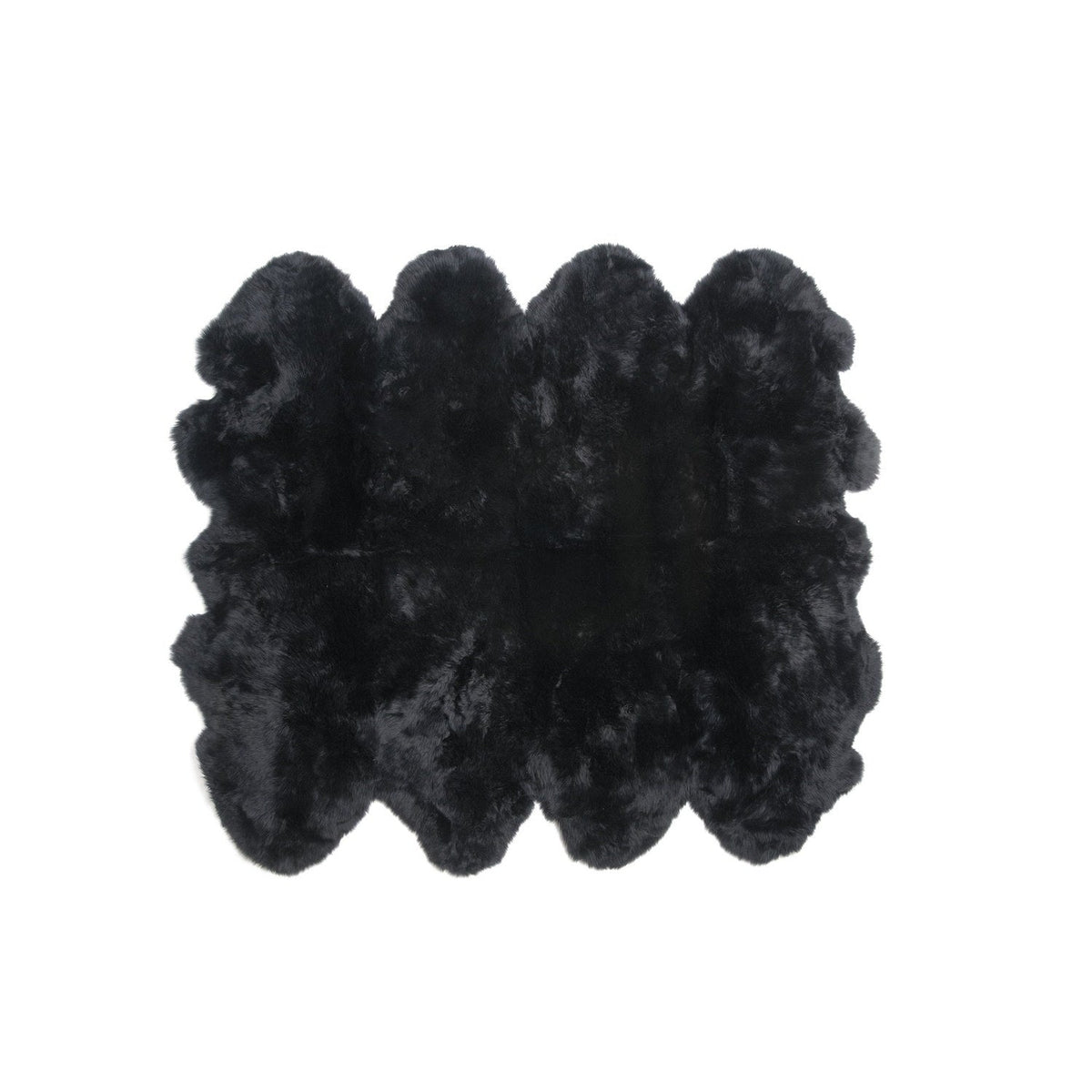 Long Wool Sheepskin Rug Octo Black #_shape=Rectangle