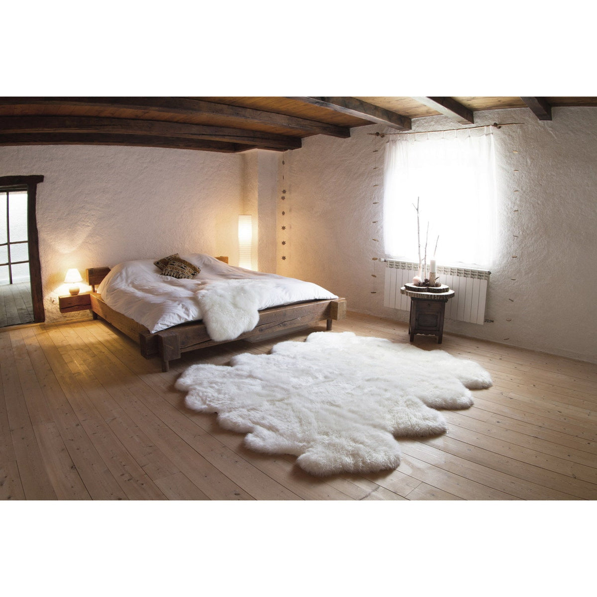 Long Wool Sheepskin Rug Octo Ivory 2