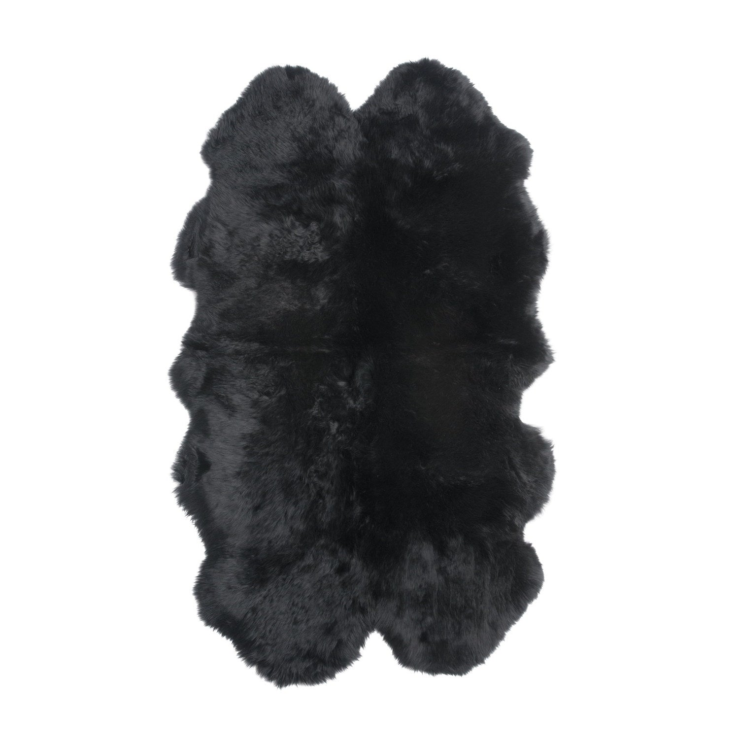 Long Wool Sheepskin Rug Quarto Black #_shape=Rectangle