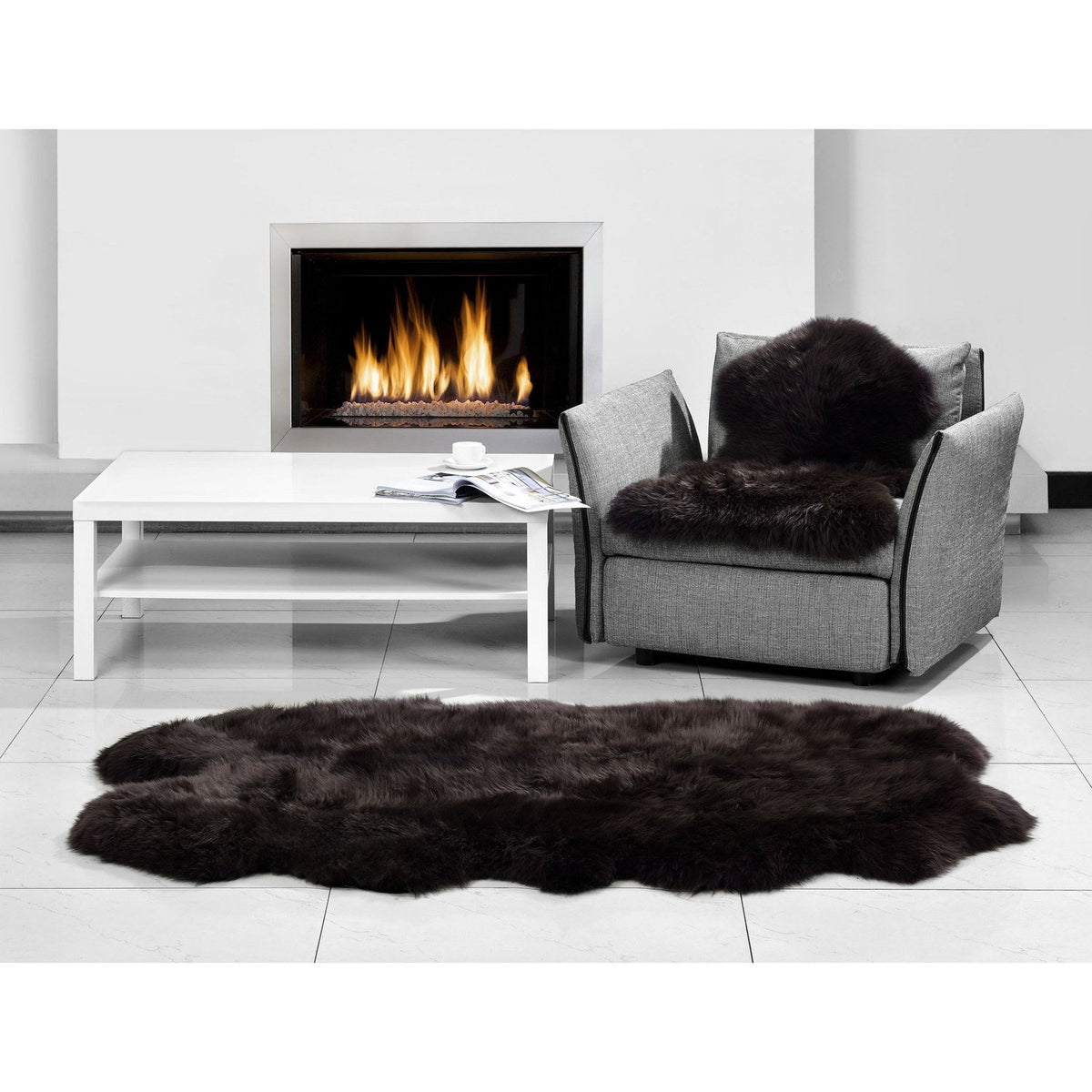 Long Wool Sheepskin Rug Quarto Cafecito 2