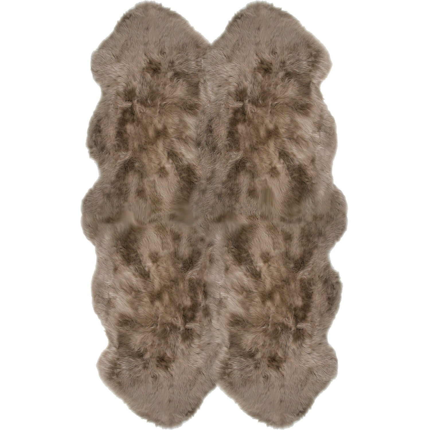 Long Wool Sheepskin Rug Quarto Taupe #_shape=Rectangle