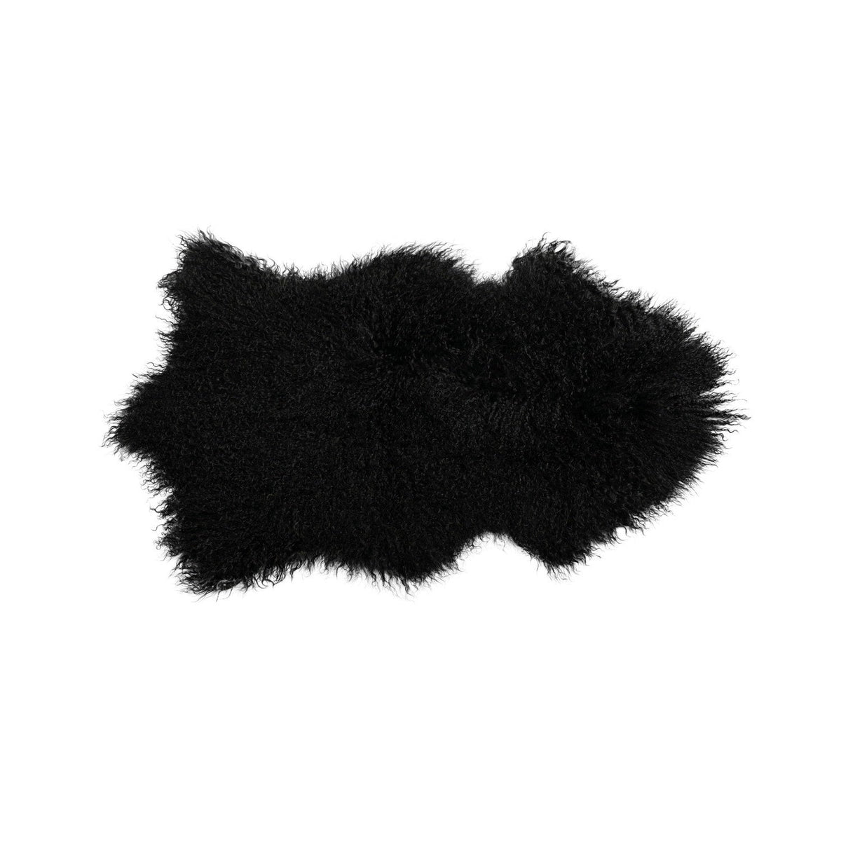 Tibetan Long Wool Sheepskin Single Pelt Black #_shape=Rectangle