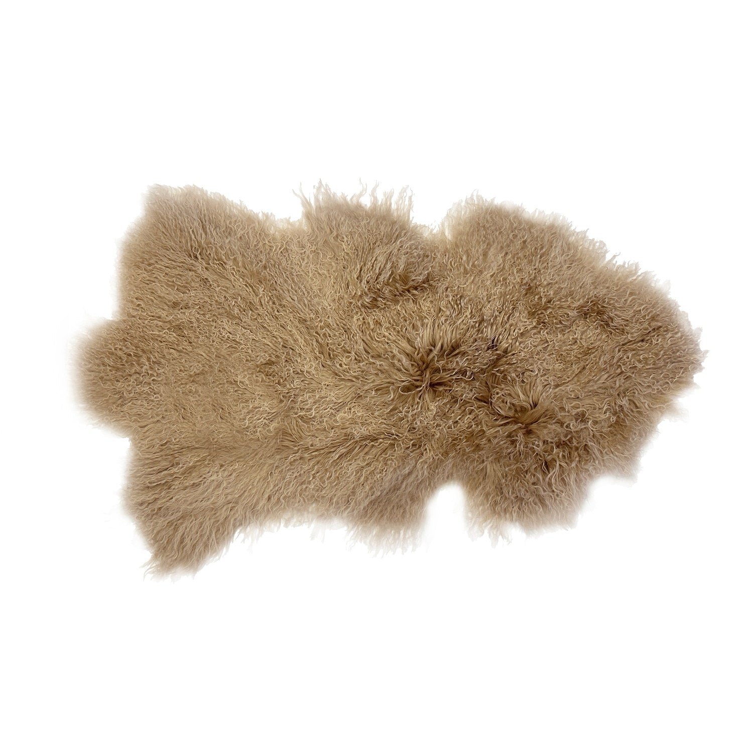 Tibetan Long Wool Sheepskin Single Pelt Cashew #_shape=Rectangle