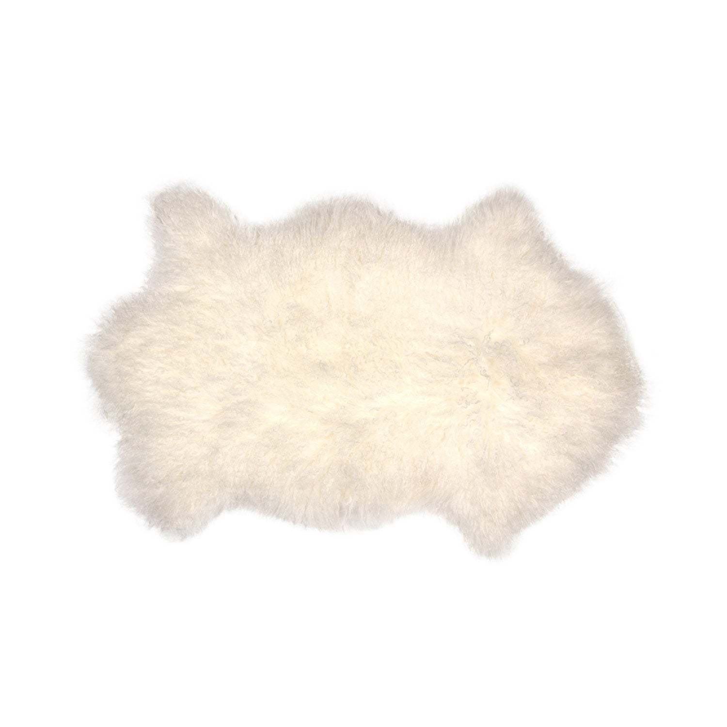 Tibetan Long Wool Sheepskin Single Pelt Ivory #_shape=Rectangle