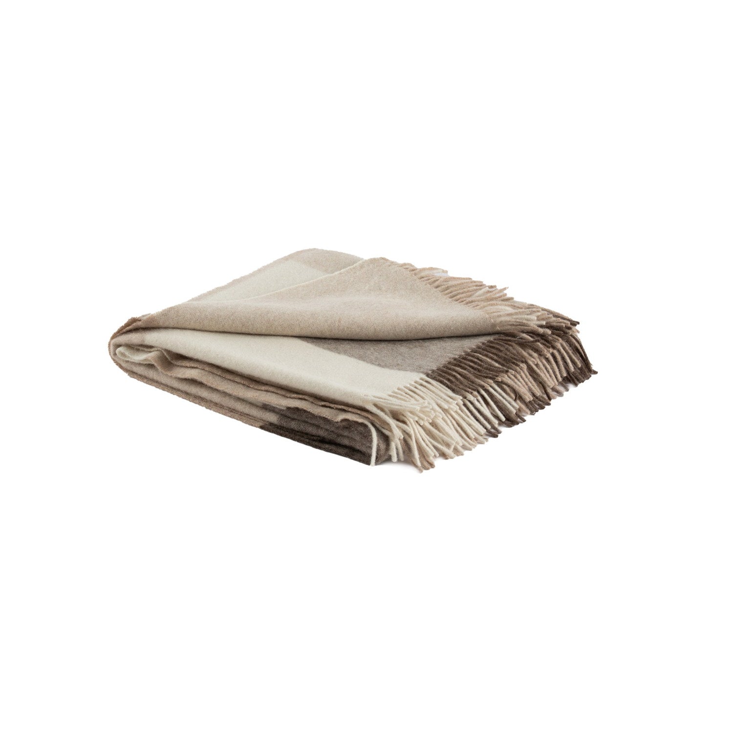 Recycled Wool And Alpaca Faroe Plaid Throw Beige #_shape=Rectangle
