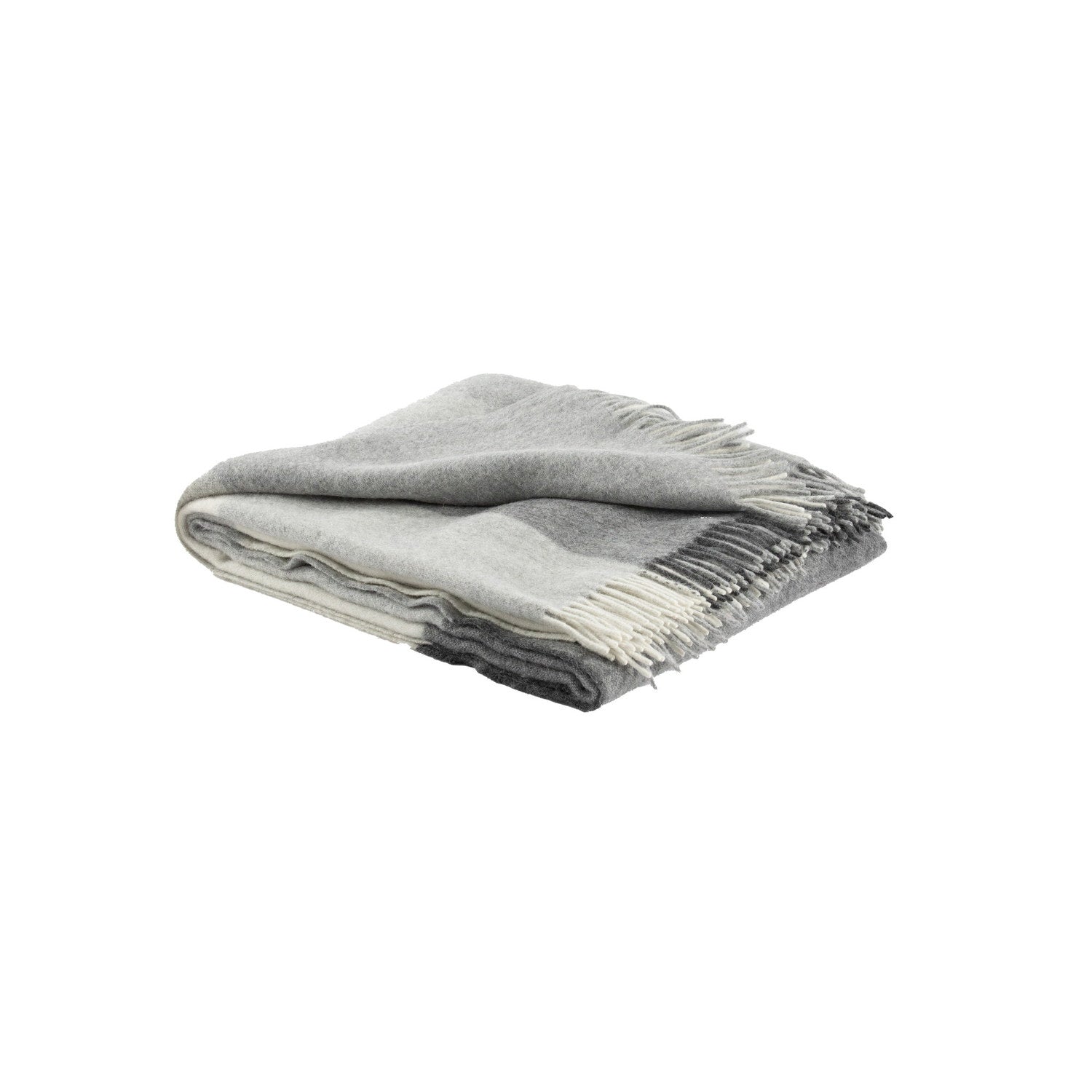 Recycled Wool And Alpaca Faroe Plaid Throw Grey #_shape=Rectangle